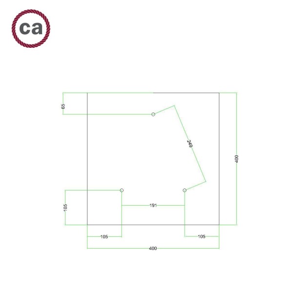 3 Holes - EXTRA LARGE Square Ceiling Canopy Kit - Rose One System