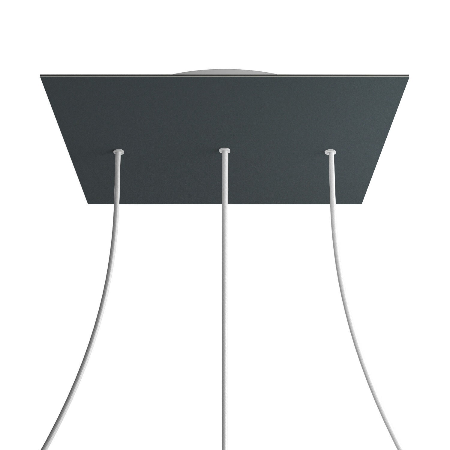 3 In-Line Holes - EXTRA LARGE Square Ceiling Canopy Kit - Rose One System - Anthracite