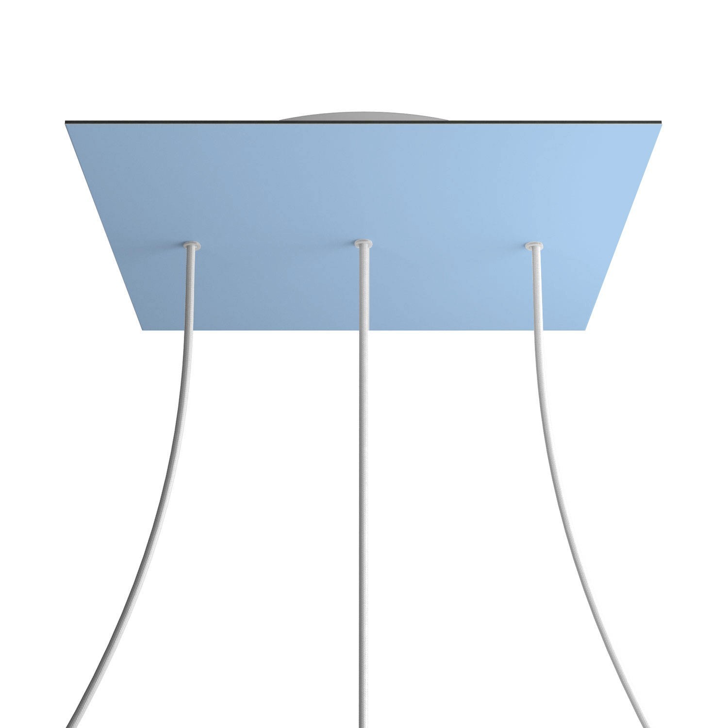 3 In-Line Holes - EXTRA LARGE Square Ceiling Canopy Kit - Rose One System - Soft blue