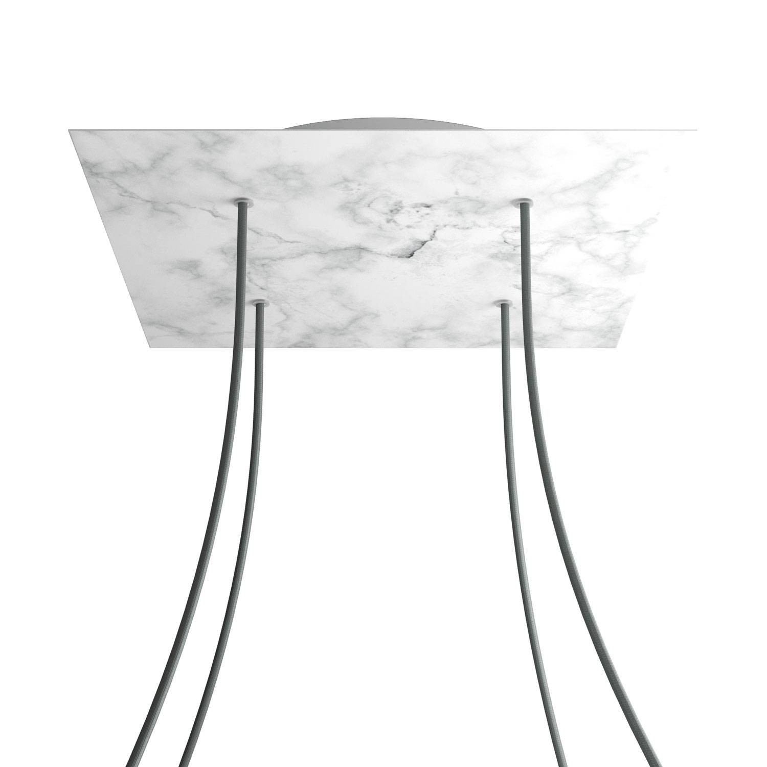 4 Holes - EXTRA LARGE Square Ceiling Canopy Kit - Rose One System - Marble Carrara