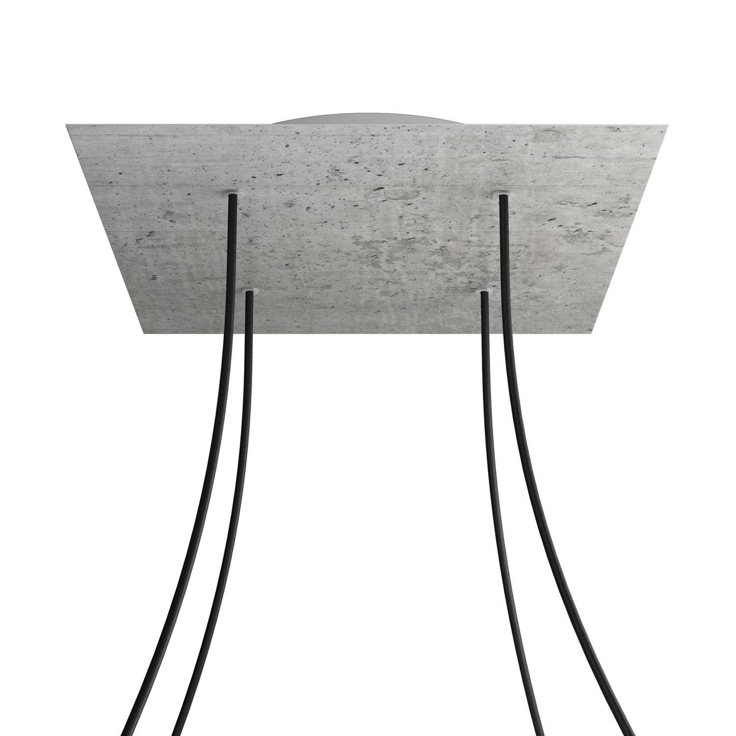 4 Holes - EXTRA LARGE Square Ceiling Canopy Kit - Rose One System - Concrete