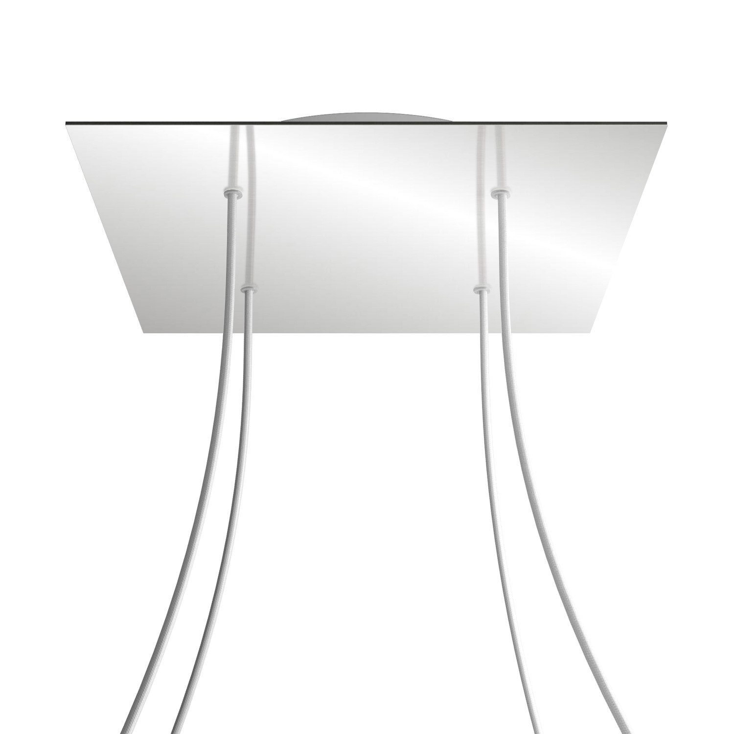 4 Holes - EXTRA LARGE Square Ceiling Canopy Kit - Rose One System - Mirror