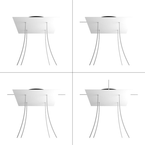 4 Holes - EXTRA LARGE Square Ceiling Canopy Kit - Rose One System
