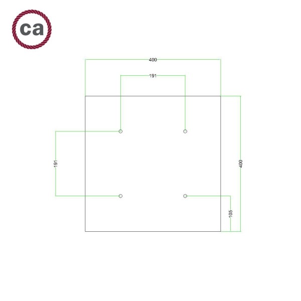 4 Holes - EXTRA LARGE Square Ceiling Canopy Kit - Rose One System