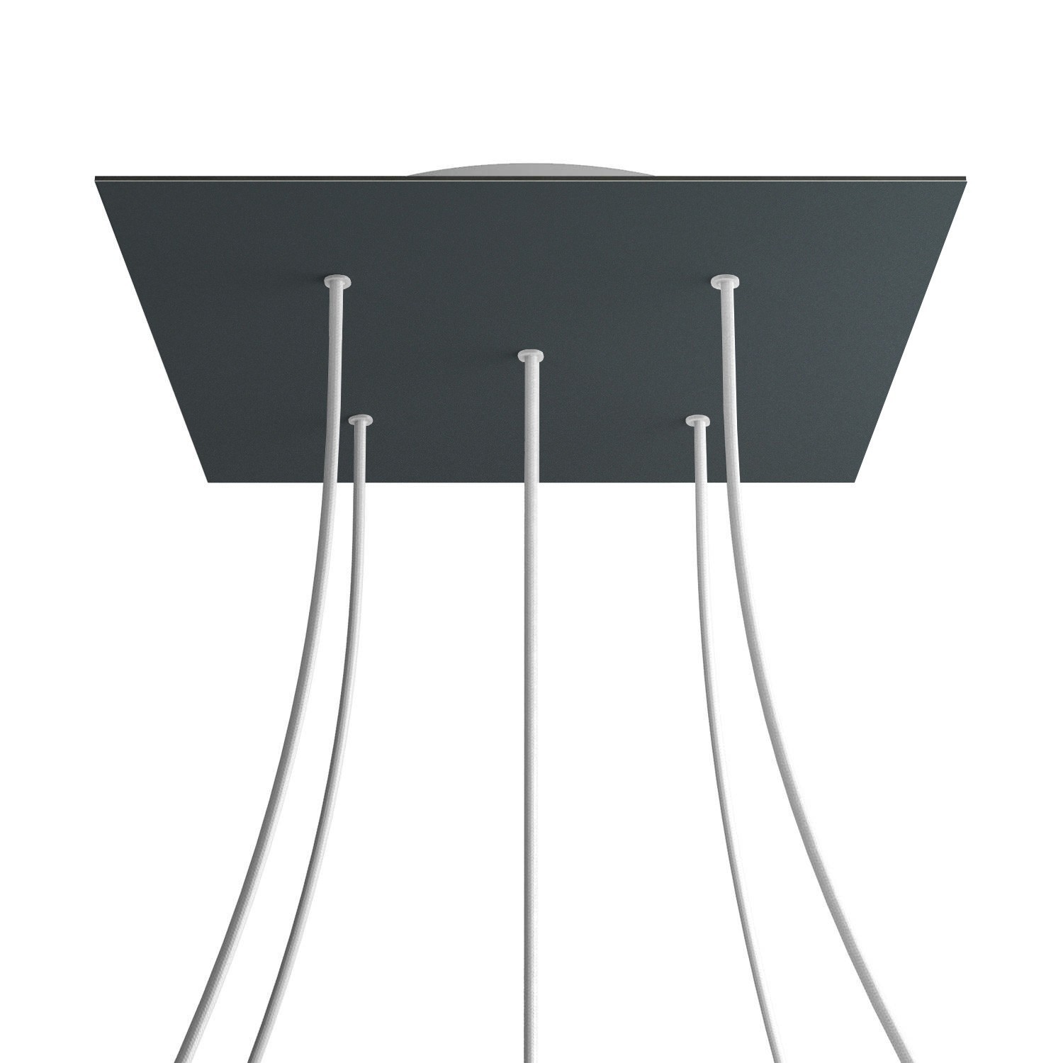 5 Holes - EXTRA LARGE Square Ceiling Canopy Kit - Rose One System - Anthracite