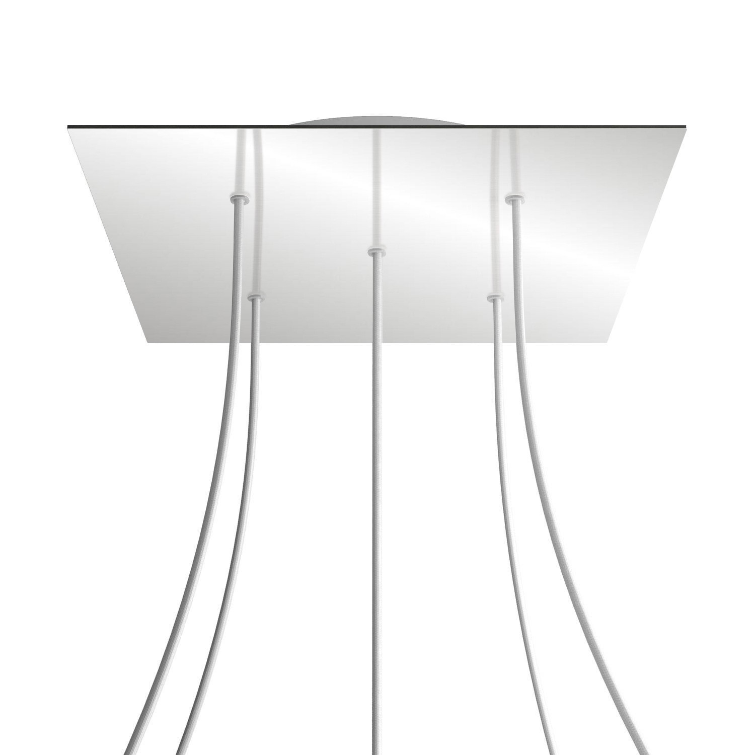 5 Holes - EXTRA LARGE Square Ceiling Canopy Kit - Rose One System - Mirror