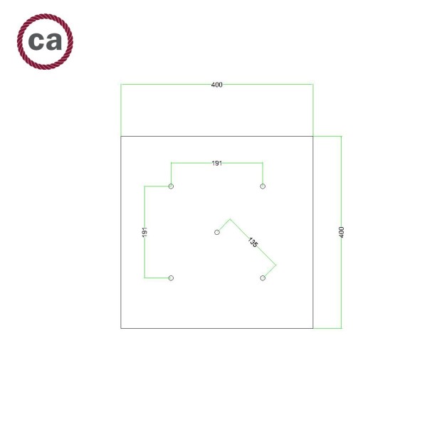 5 Holes - EXTRA LARGE Square Ceiling Canopy Kit - Rose One System