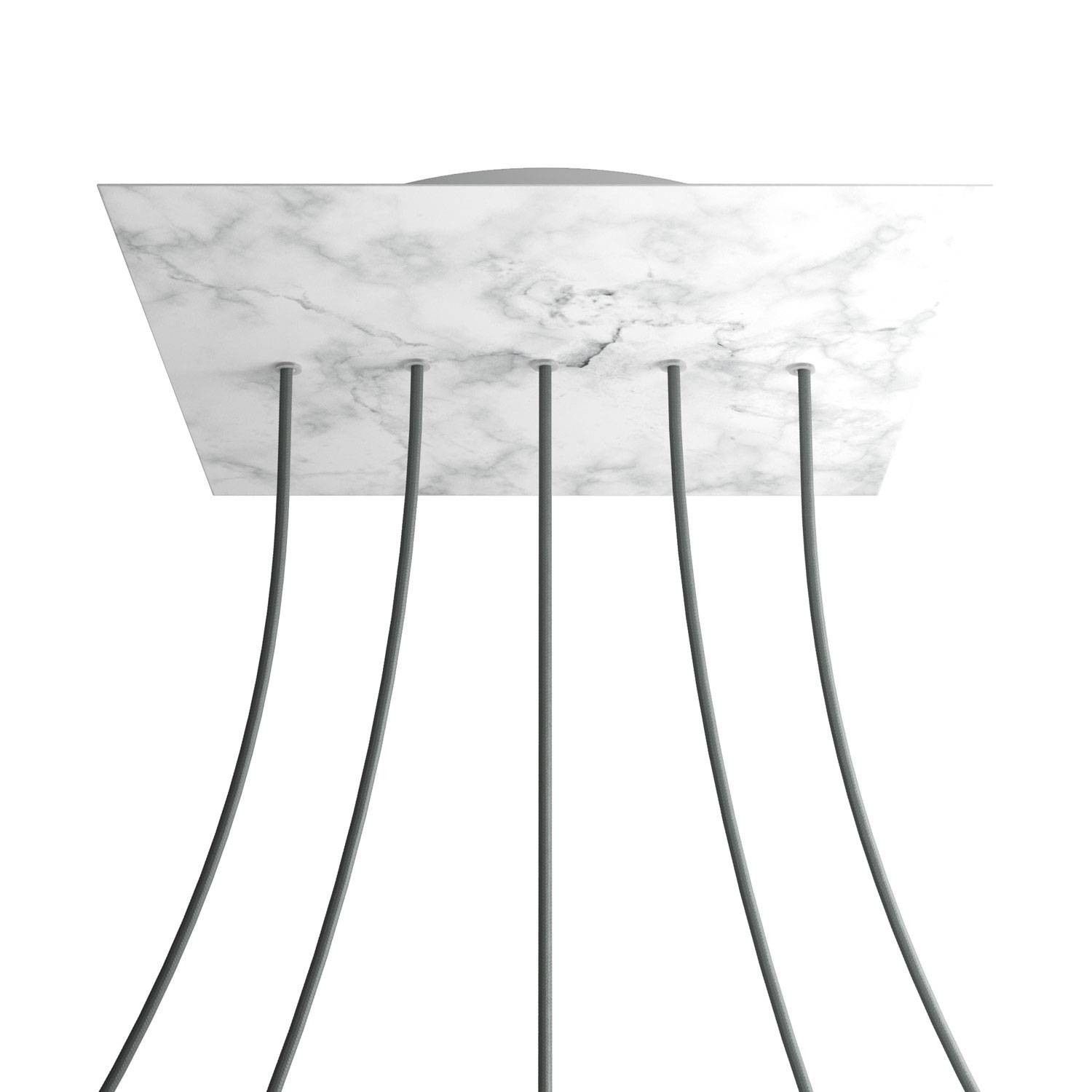 5 In-line Holes - EXTRA LARGE Square Ceiling Canopy Kit - Rose One System - Marble Carrara