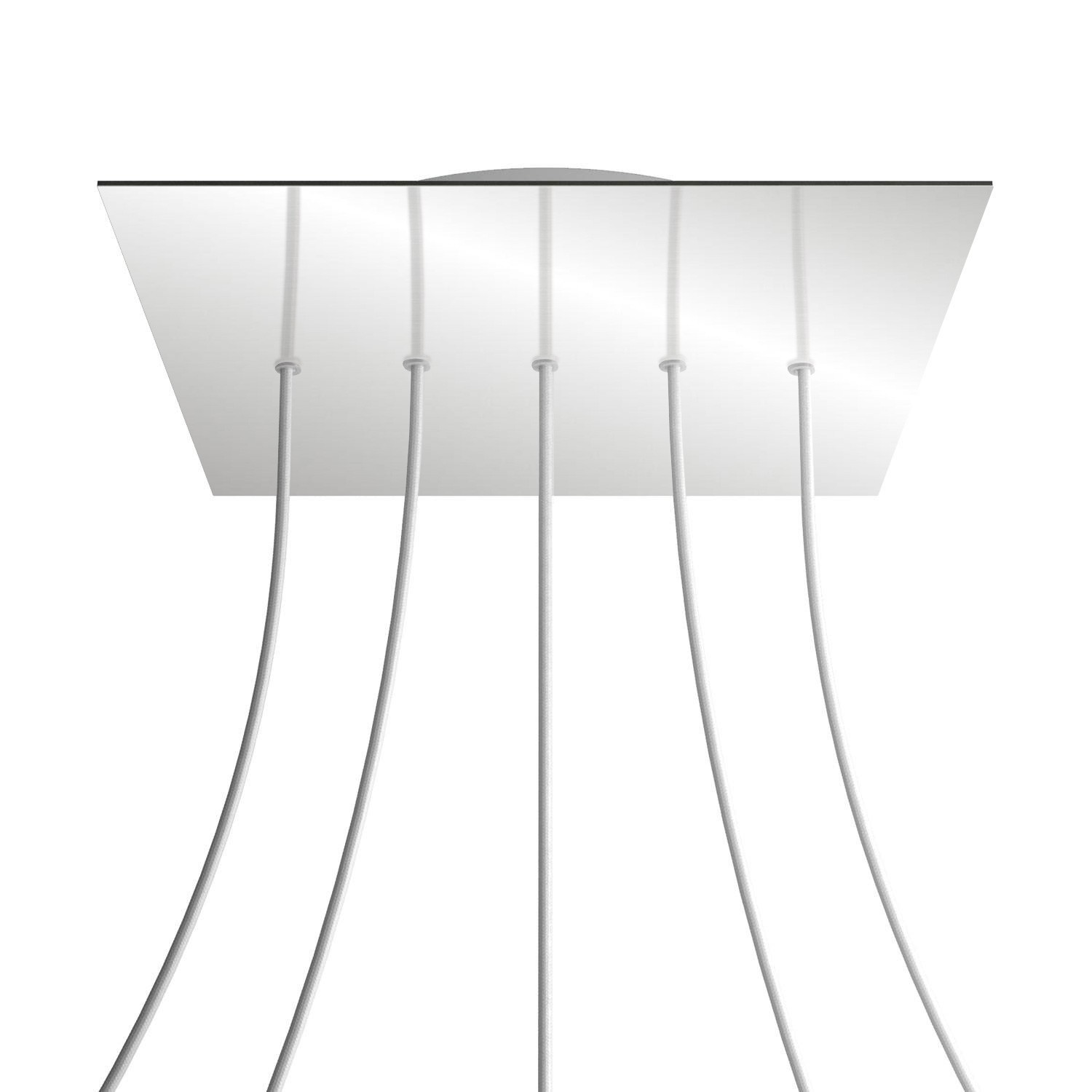 5 In-line Holes - EXTRA LARGE Square Ceiling Canopy Kit - Rose One System - Mirror