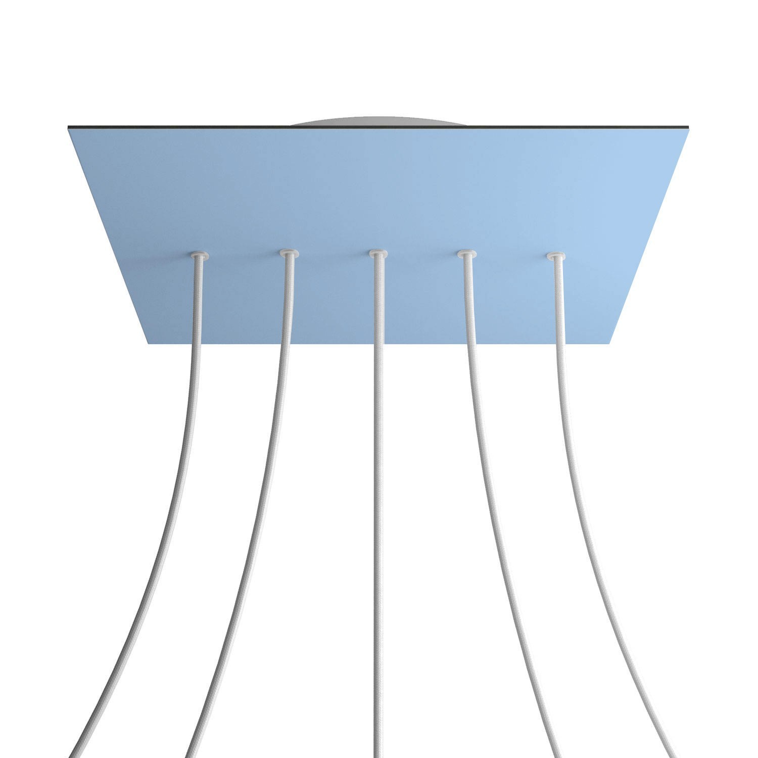 5 In-line Holes - EXTRA LARGE Square Ceiling Canopy Kit - Rose One System - Soft blue