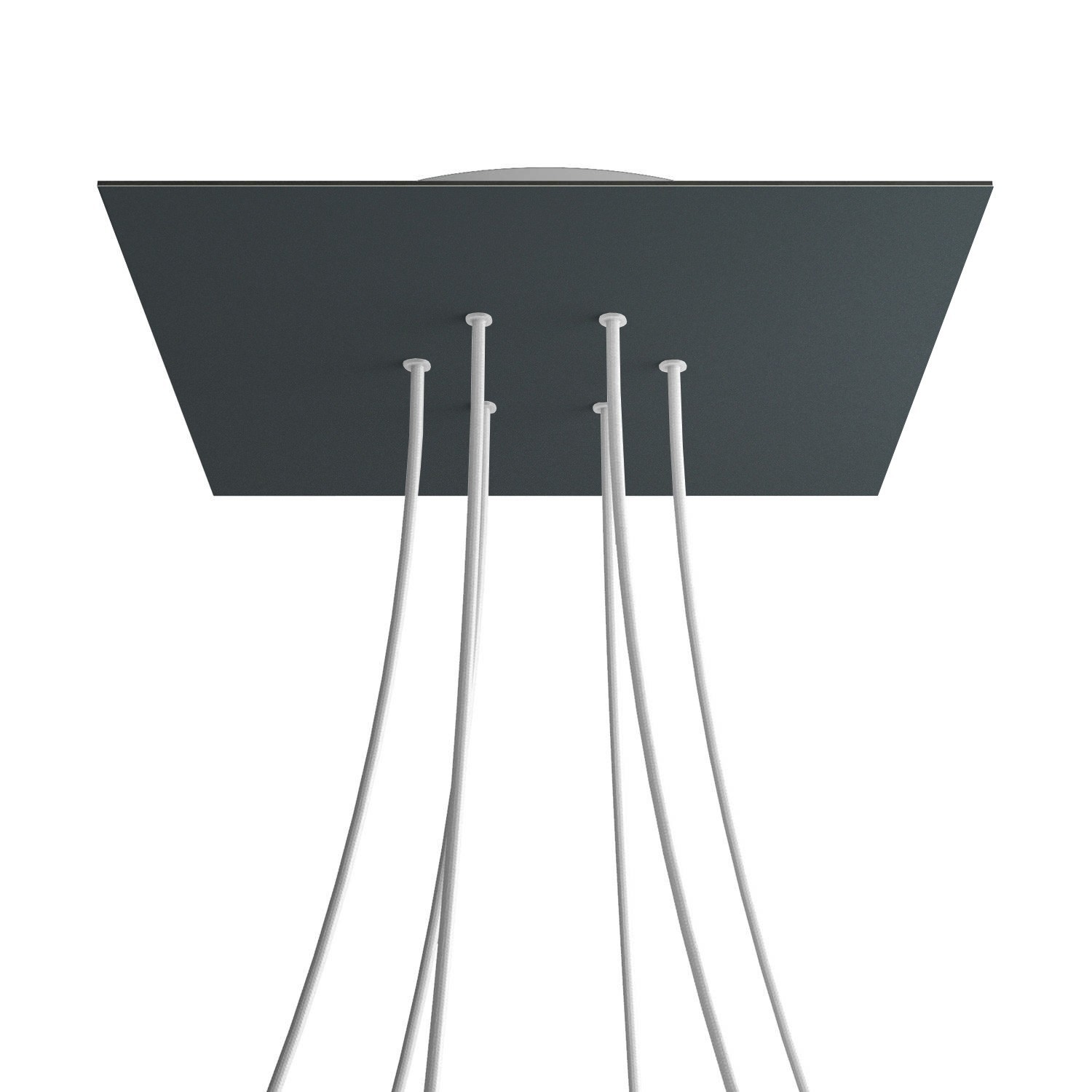 6 Holes - EXTRA LARGE Square Ceiling Canopy Kit - Rose One System - Anthracite