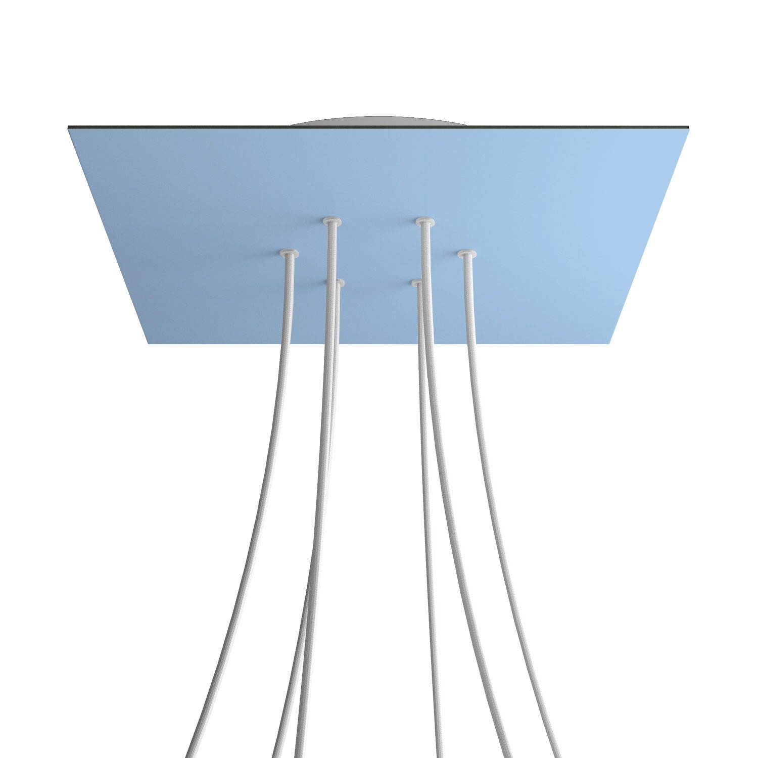 6 Holes - EXTRA LARGE Square Ceiling Canopy Kit - Rose One System - Soft blue