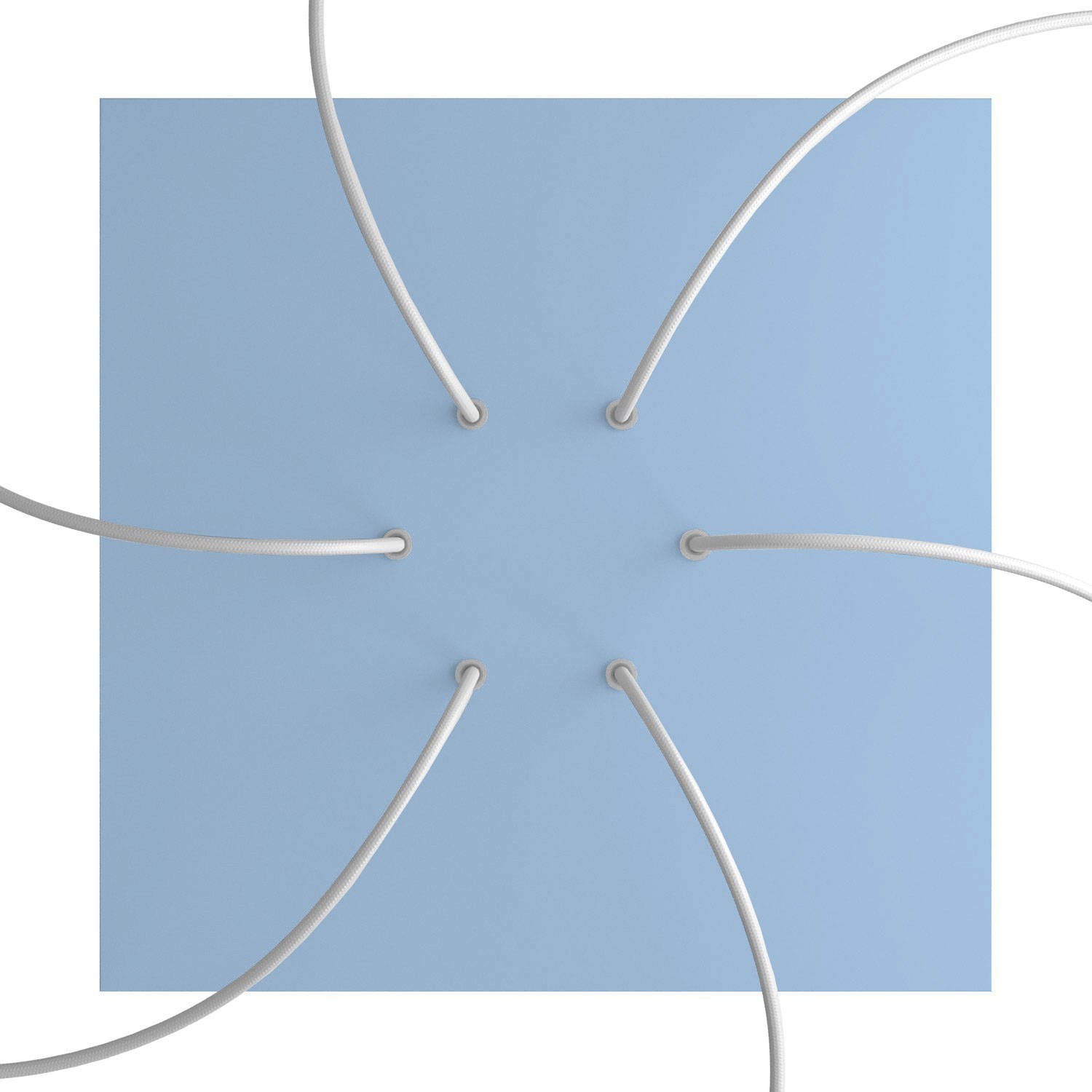 6 Holes - EXTRA LARGE Square Ceiling Canopy Kit - Rose One System