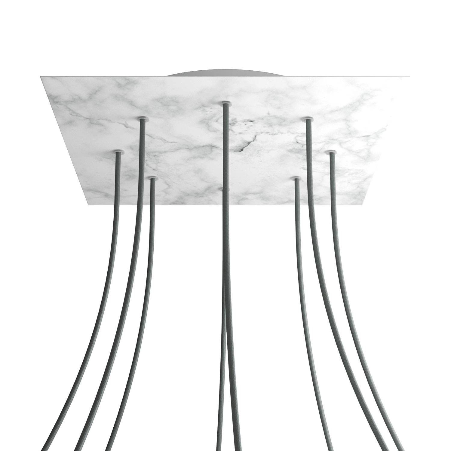 8 Holes - EXTRA LARGE Square Ceiling Canopy Kit - Rose One System - Marble Carrara