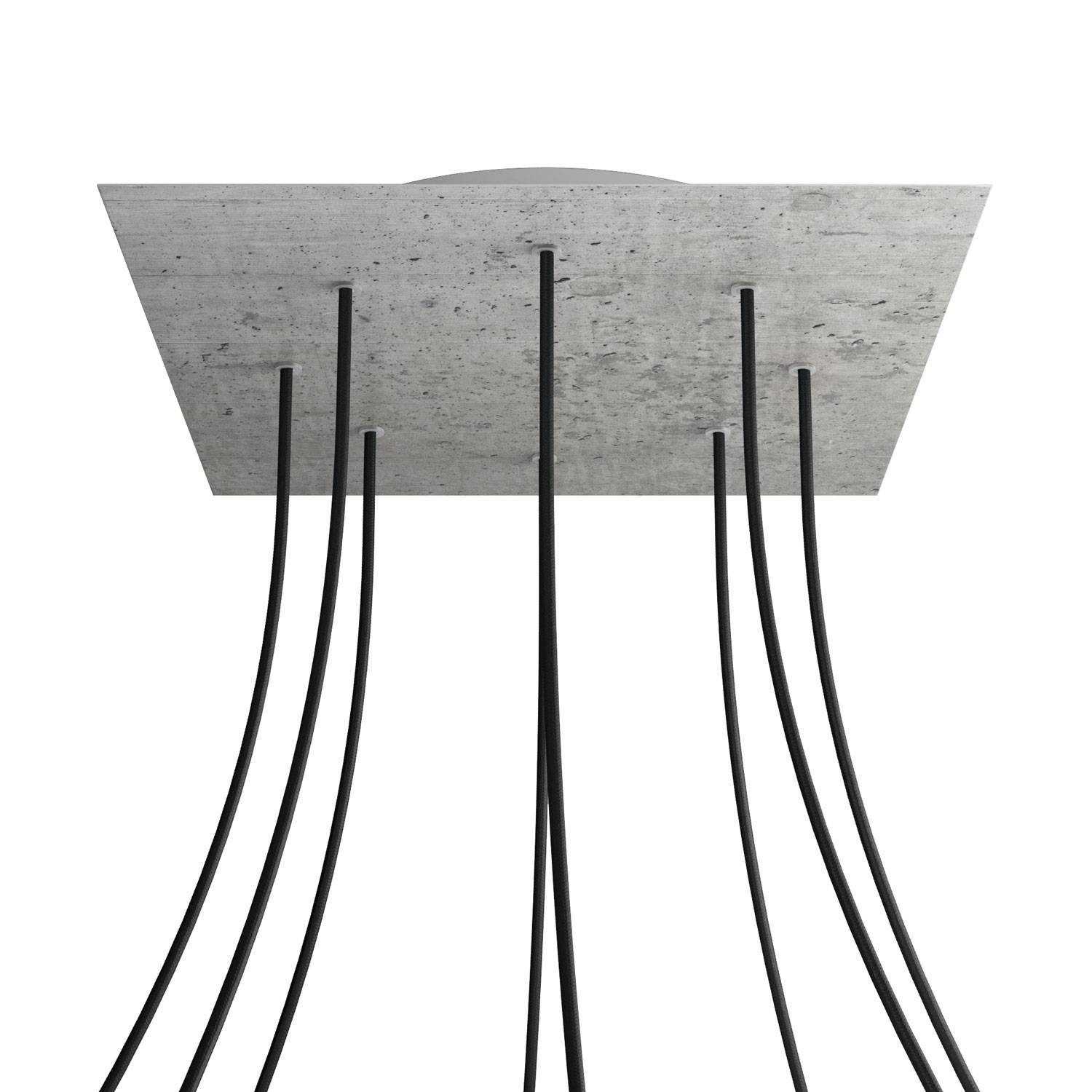 8 Holes - EXTRA LARGE Square Ceiling Canopy Kit - Rose One System - Concrete