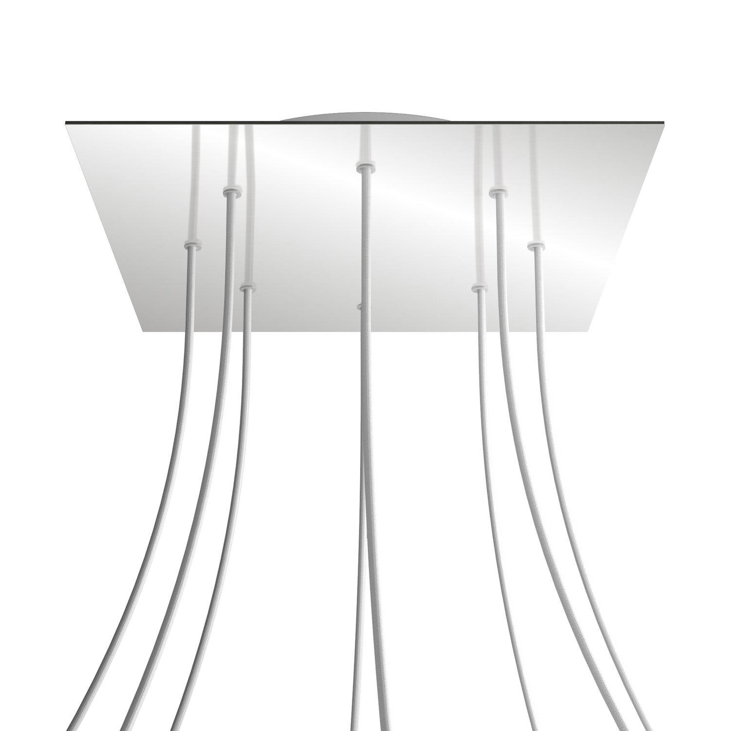 8 Holes - EXTRA LARGE Square Ceiling Canopy Kit - Rose One System - Mirror