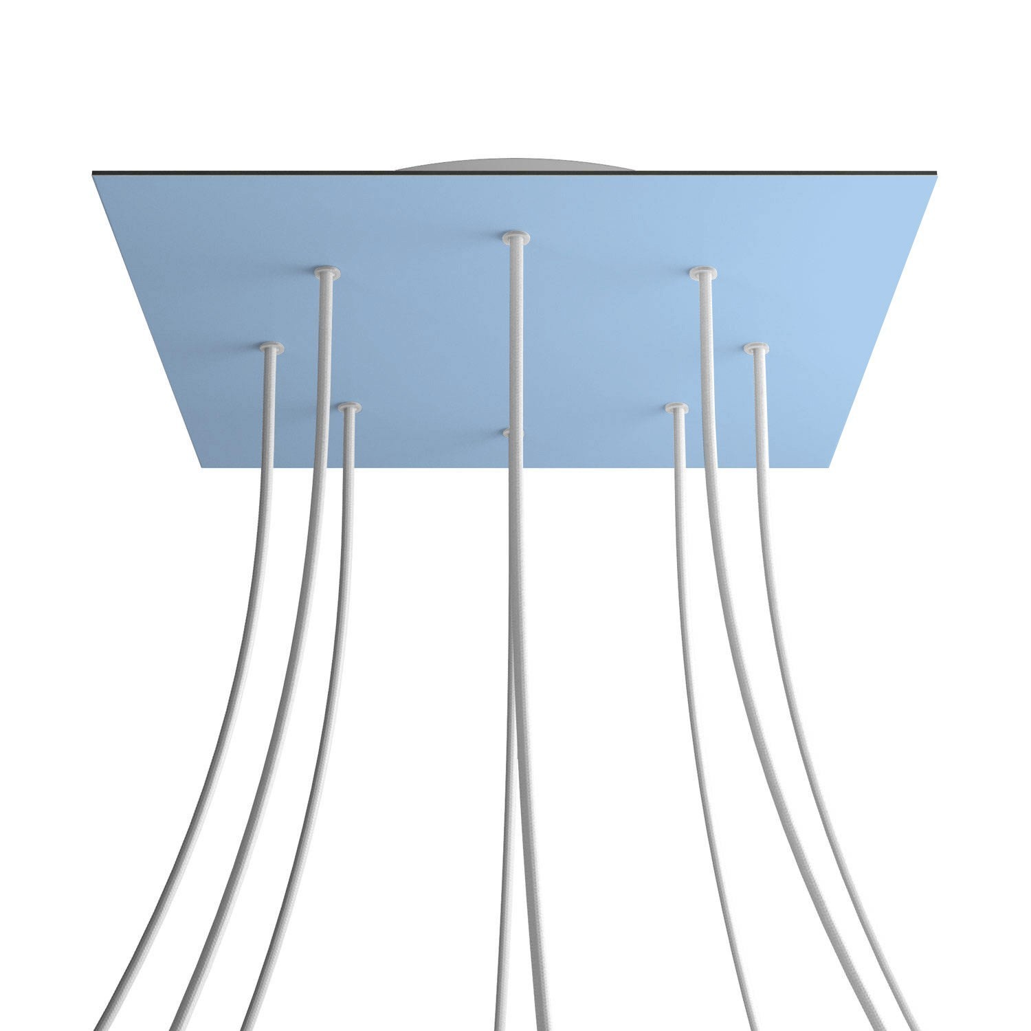 8 Holes - EXTRA LARGE Square Ceiling Canopy Kit - Rose One System - Soft blue