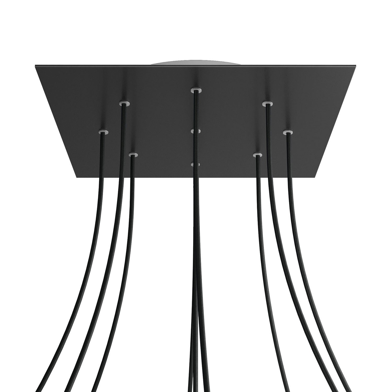 9 Holes - EXTRA LARGE Square Ceiling Canopy Kit - Rose One System - Matt Black