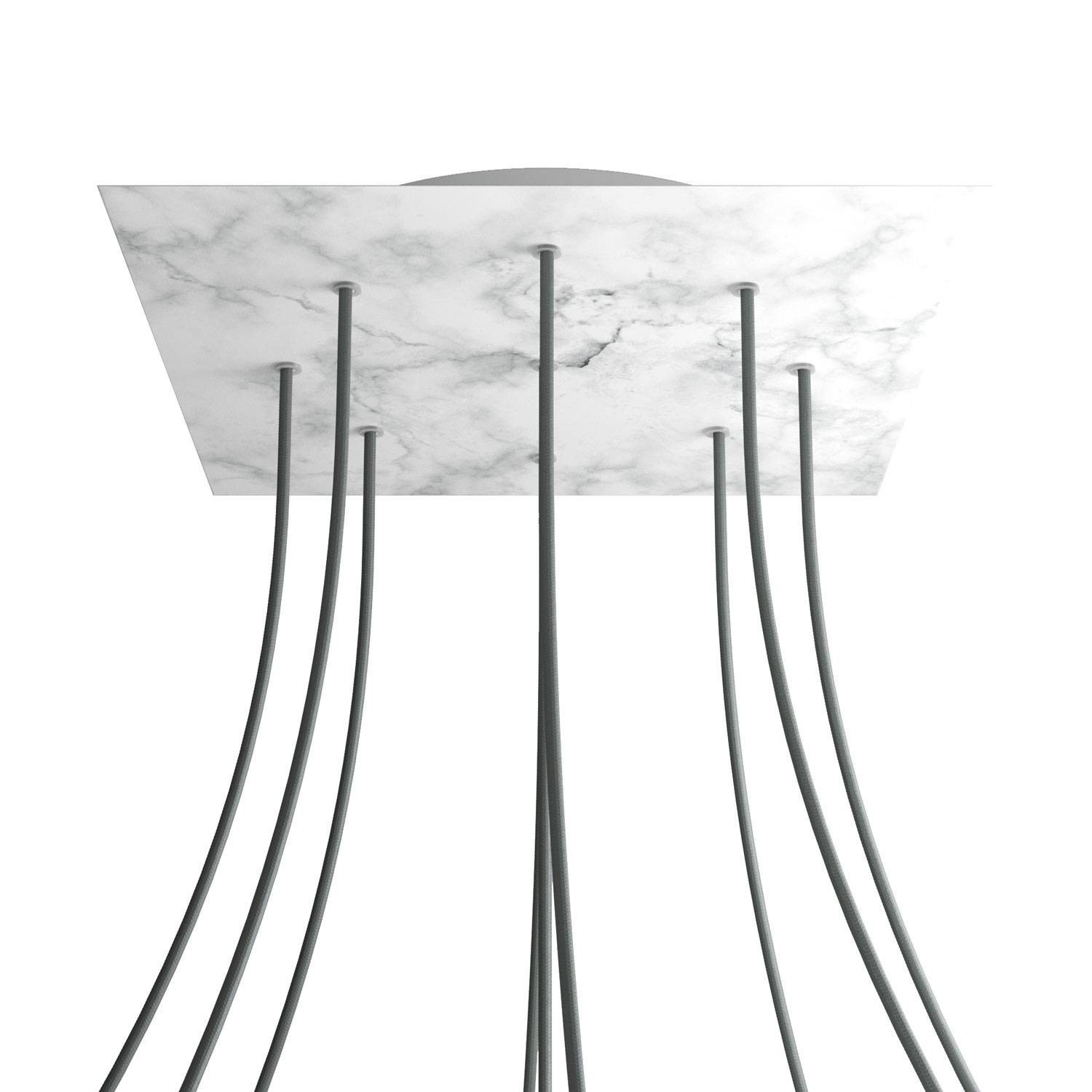 9 Holes - EXTRA LARGE Square Ceiling Canopy Kit - Rose One System - Marble Carrara