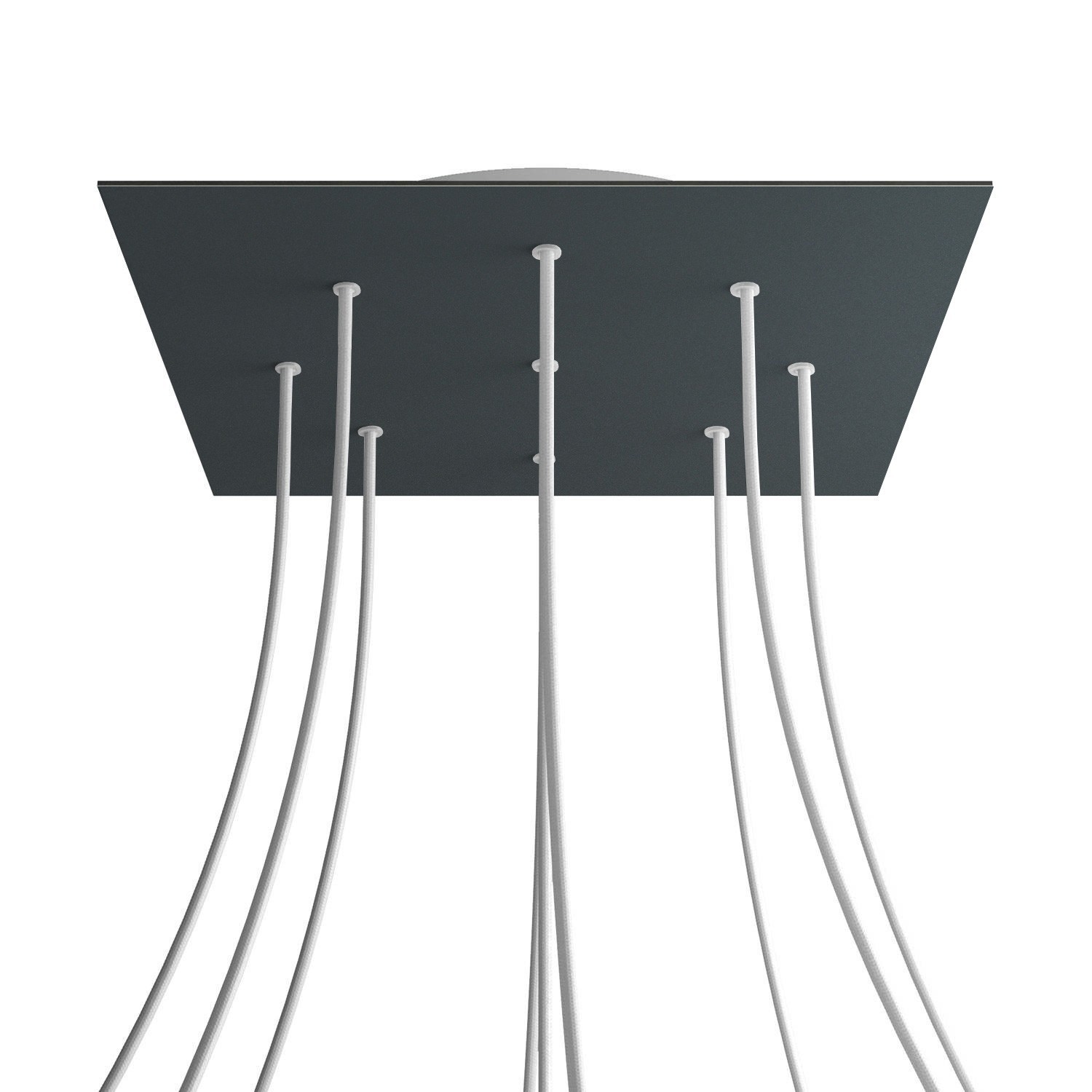 9 Holes - EXTRA LARGE Square Ceiling Canopy Kit - Rose One System - Anthracite