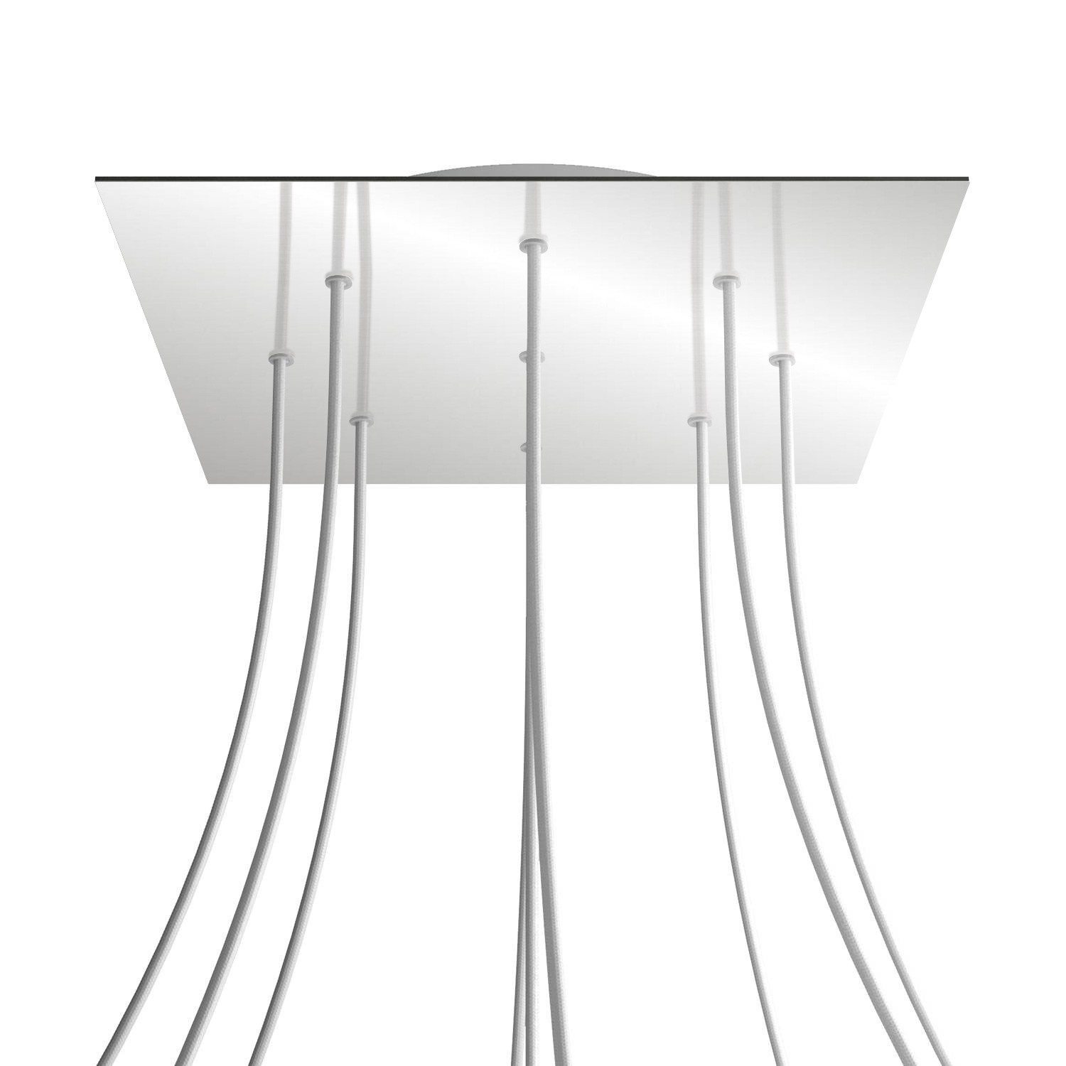 9 Holes - EXTRA LARGE Square Ceiling Canopy Kit - Rose One System - Mirror