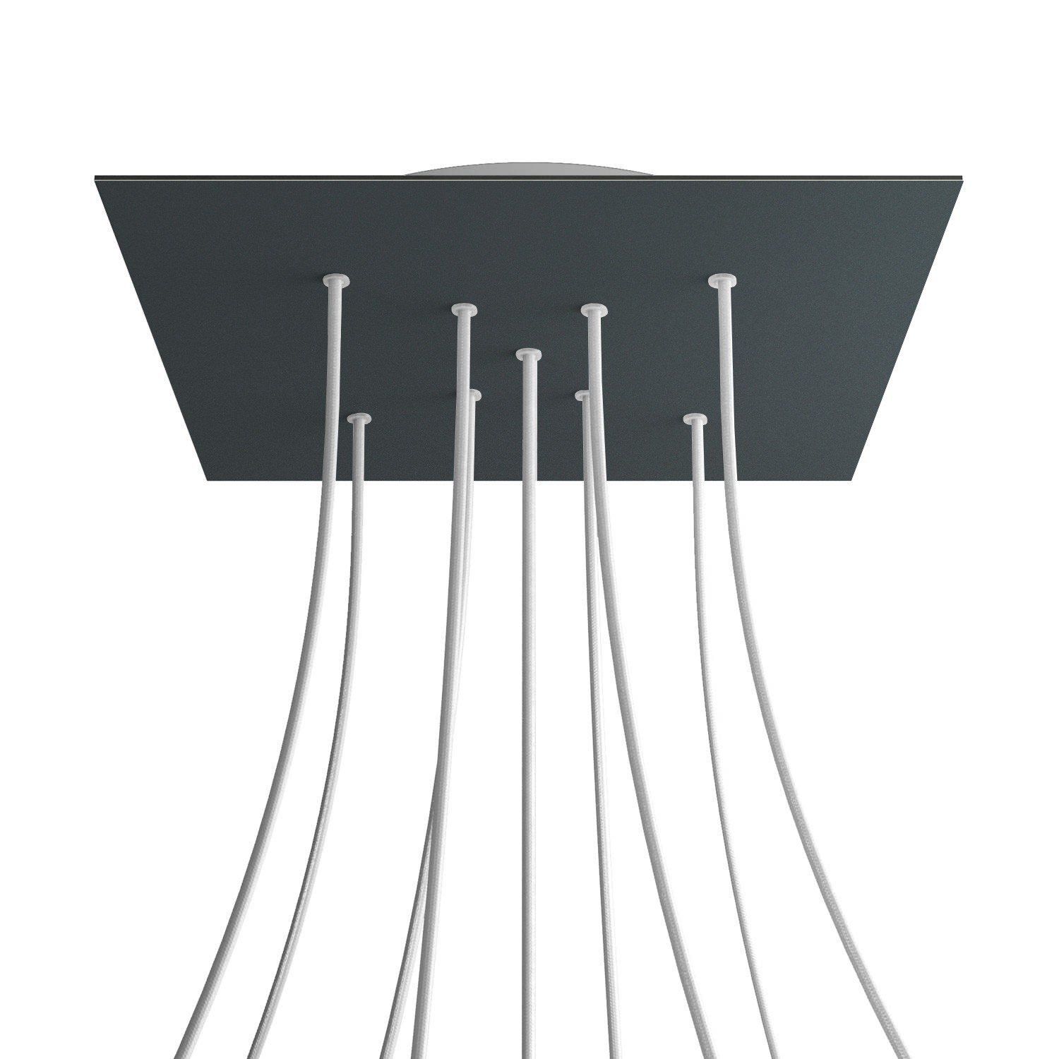 9 X-shaped Holes - EXTRA LARGE Square Ceiling Canopy Kit - Rose One System - Anthracite