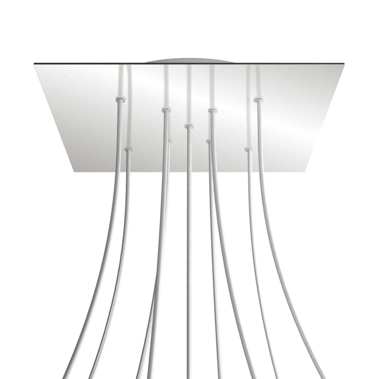 9 X-shaped Holes - EXTRA LARGE Square Ceiling Canopy Kit - Rose One System - Mirror