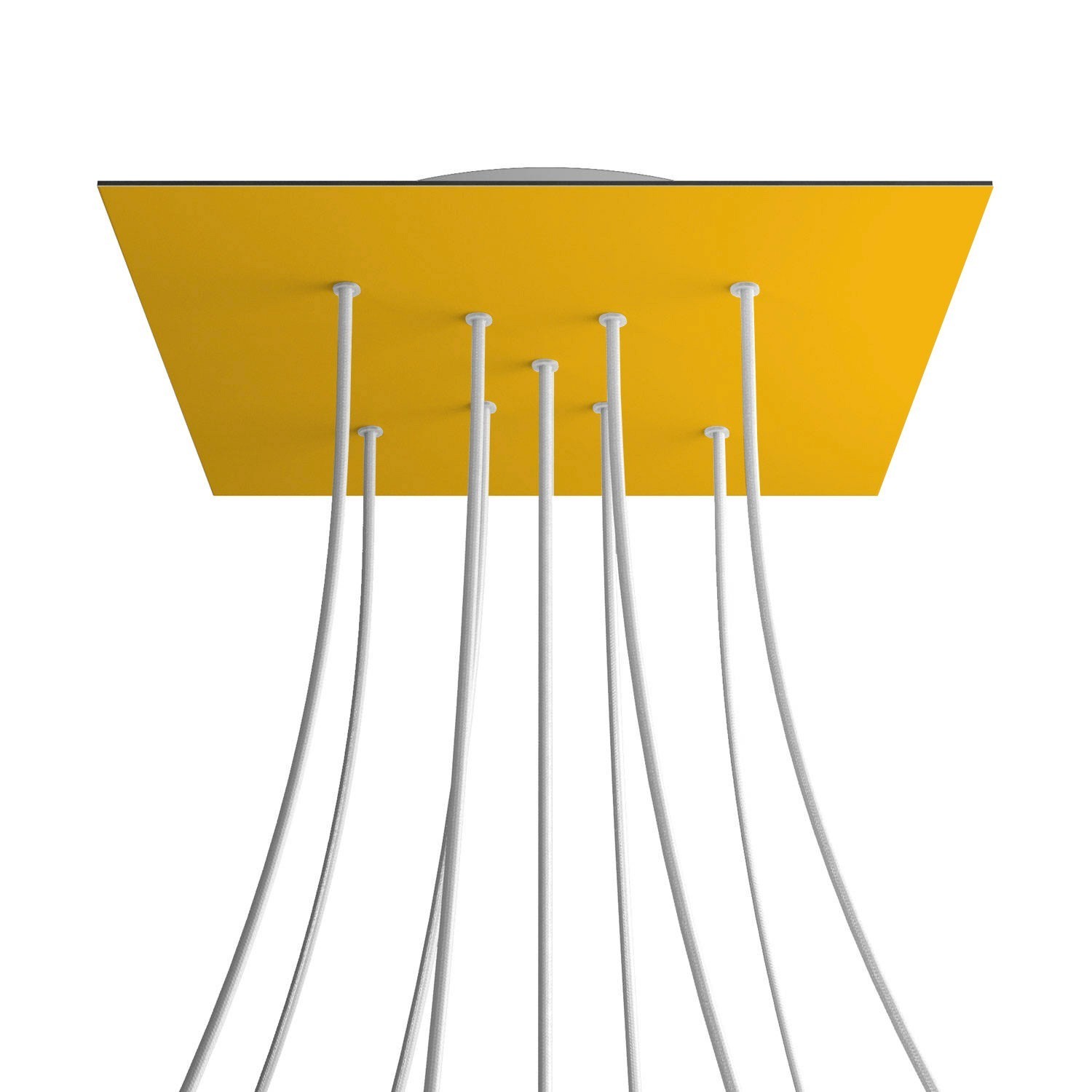 9 X-shaped Holes - EXTRA LARGE Square Ceiling Canopy Kit - Rose One System - Yellow mustard