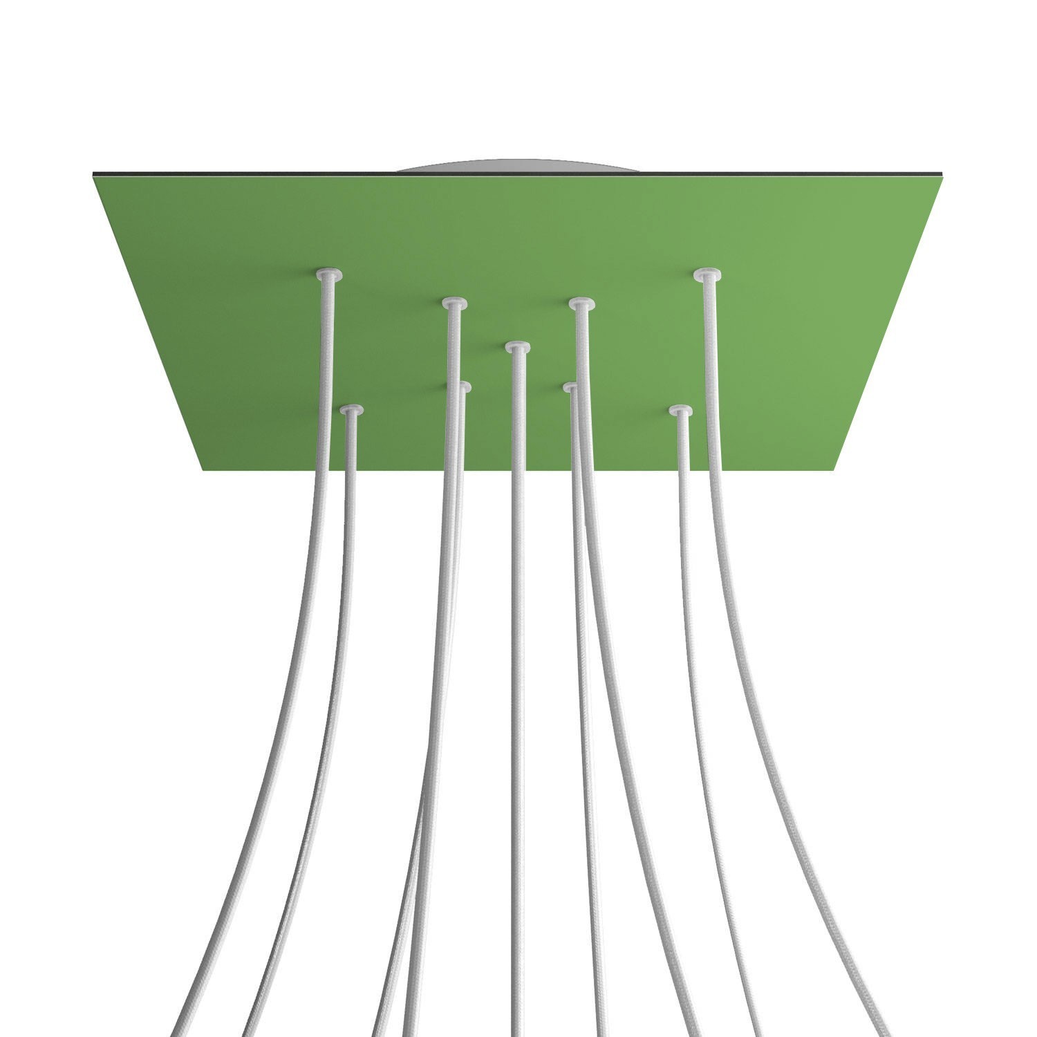 9 X-shaped Holes - EXTRA LARGE Square Ceiling Canopy Kit - Rose One System - Soft Green