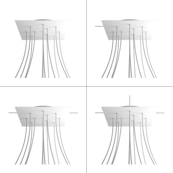 12 Holes - EXTRA LARGE Square Ceiling Canopy Kit - Rose One System