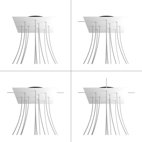 12 Holes - EXTRA LARGE Square Ceiling Canopy Kit - Rose One System