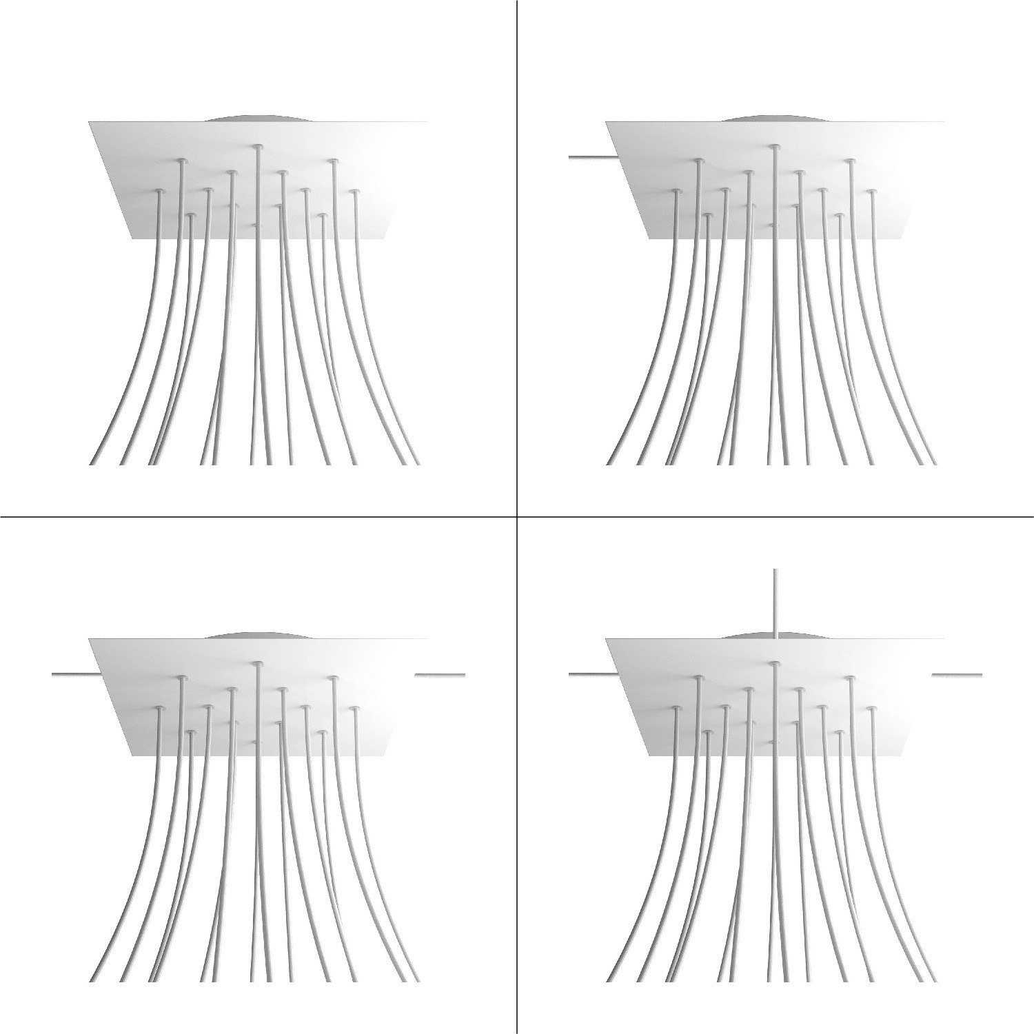 14 Holes - EXTRA LARGE Square Ceiling Canopy Kit - Rose One System