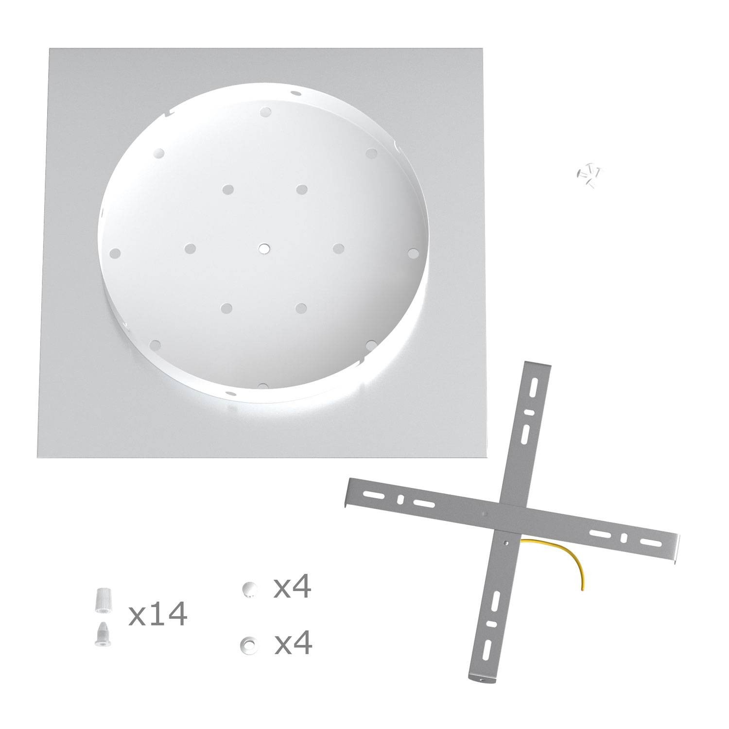 14 Holes - EXTRA LARGE Square Ceiling Canopy Kit - Rose One System