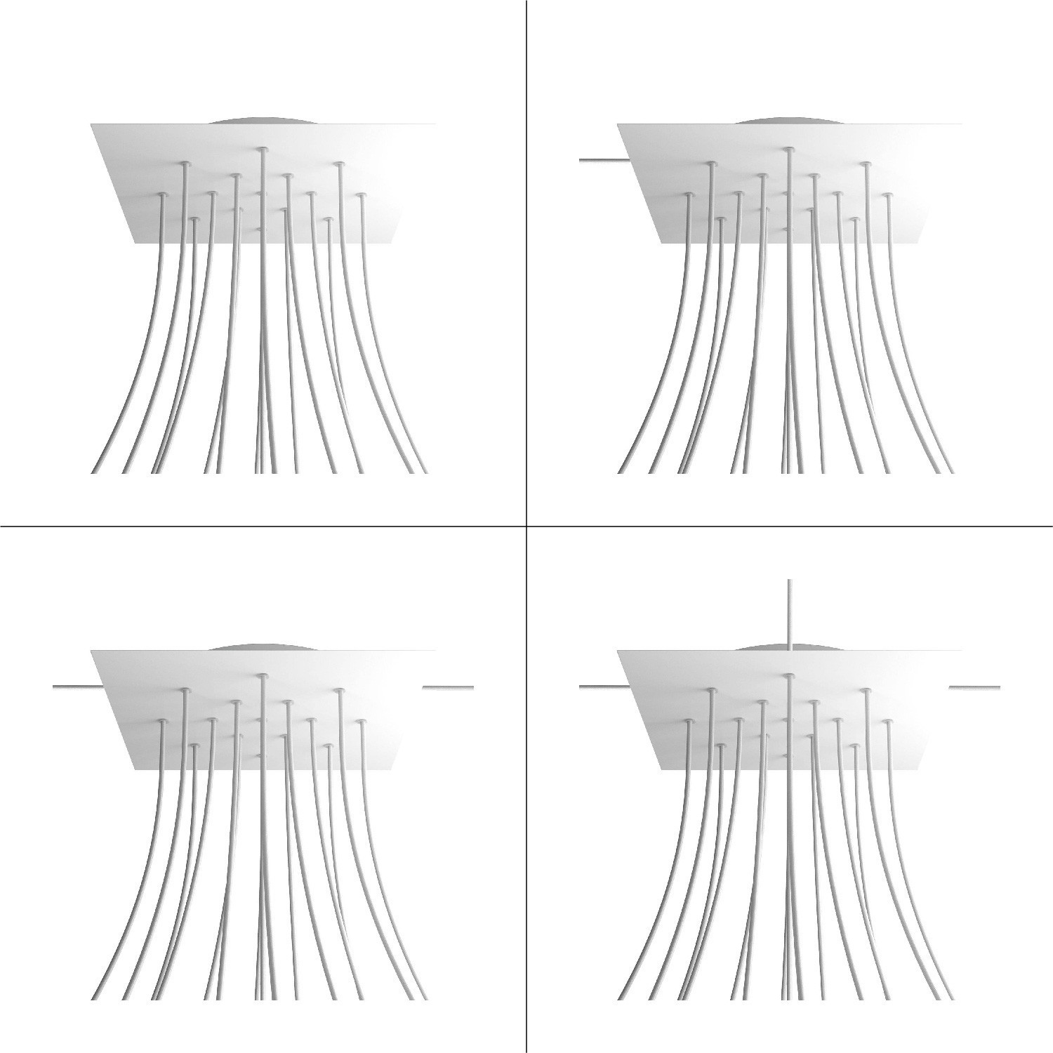 15 Holes - EXTRA LARGE Square Ceiling Canopy Kit - Rose One System