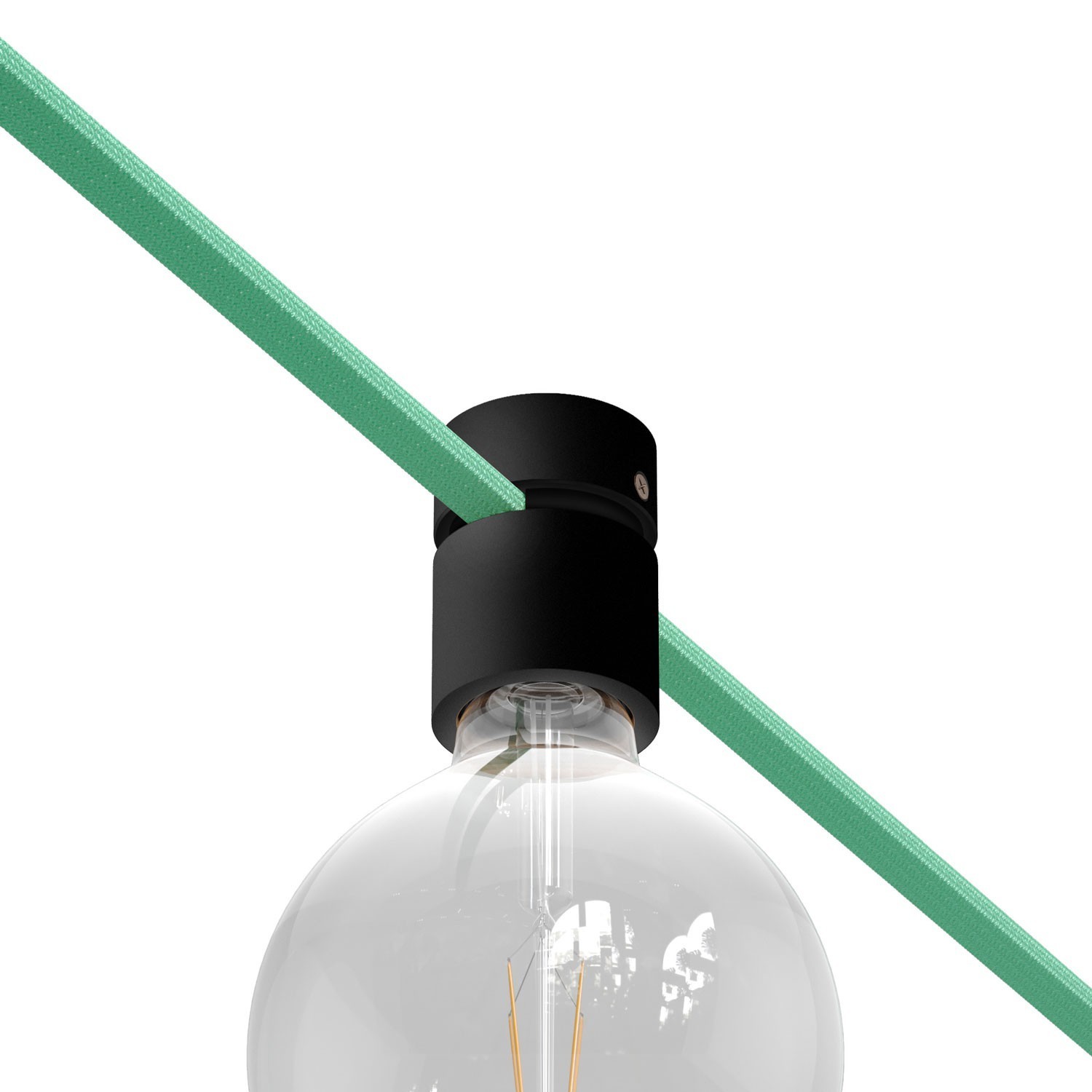 Wood String Light Bulb Socket Cover Kit - Black