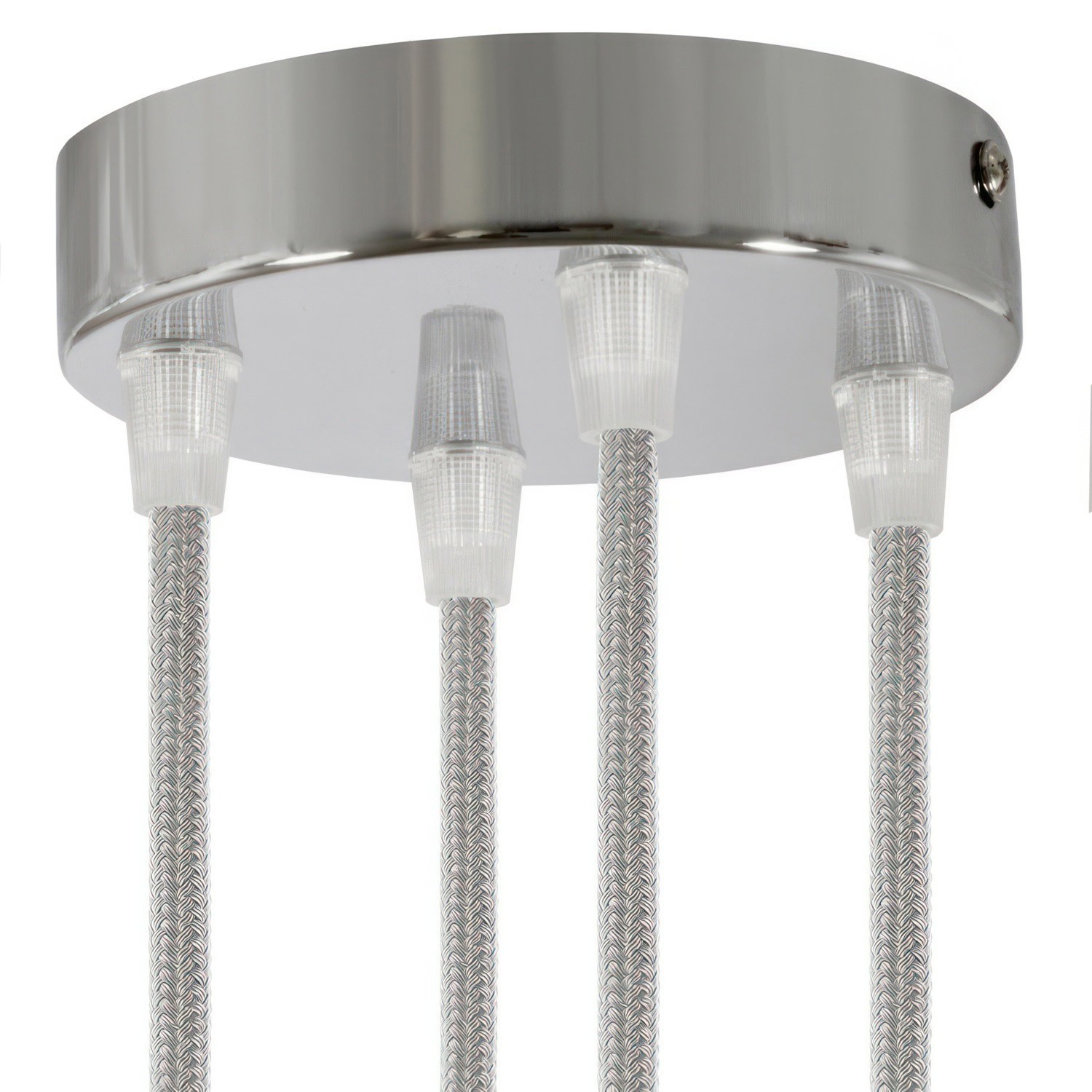 Classic 4-hole Round Metal Ceiling Canopy Kit - Chrome