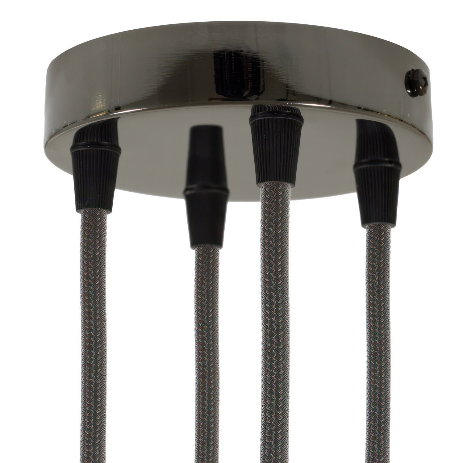 Classic 4-hole Round Metal Ceiling Canopy Kit - Black pearl