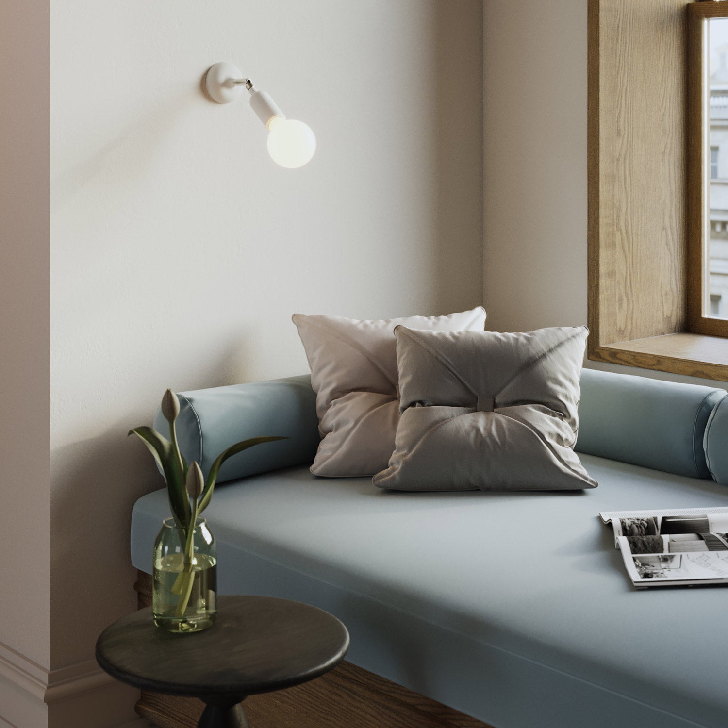 Silicone Fermaluce lamp with joint and built-in switch - White