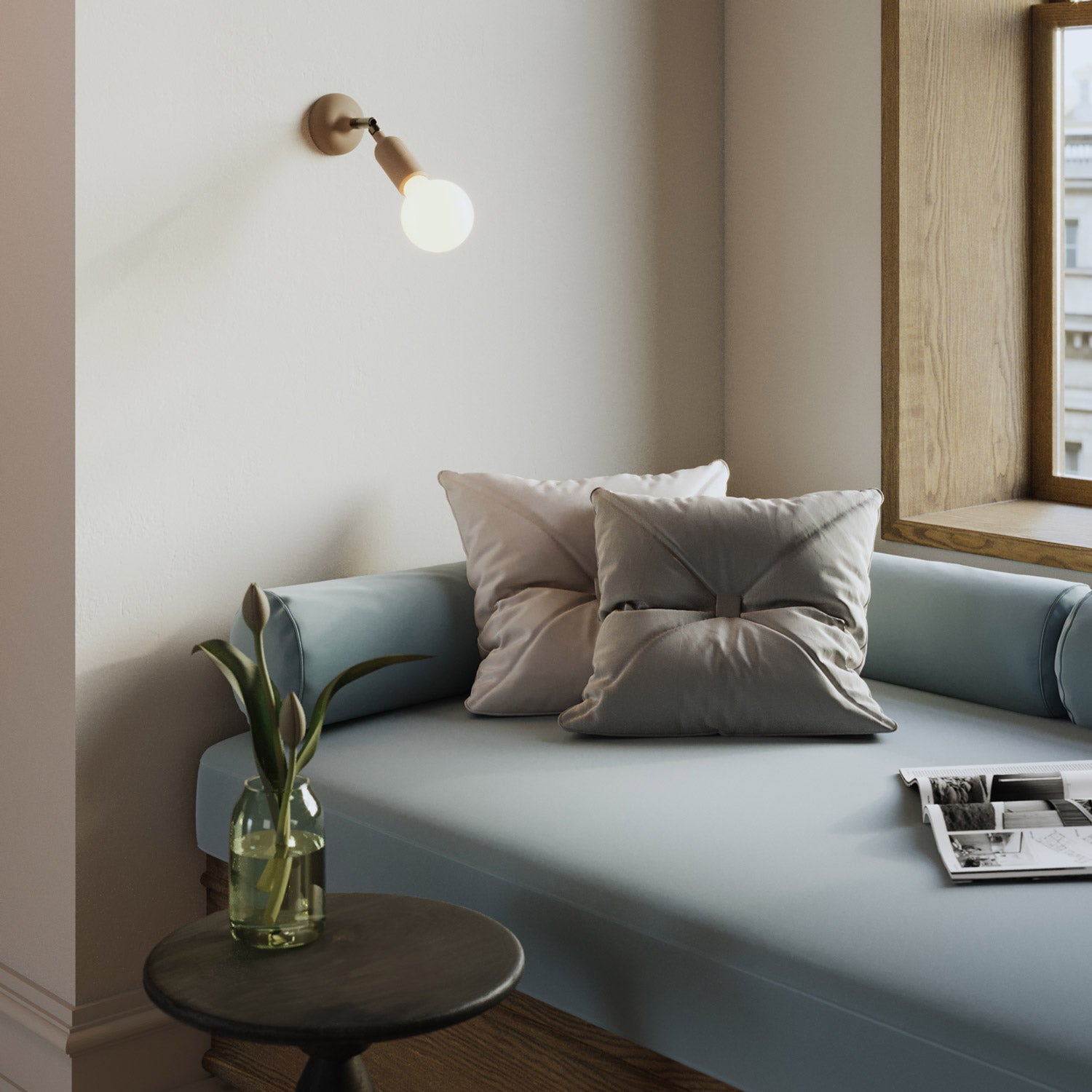 Silicone Fermaluce lamp with joint and built-in switch - Desert Brown