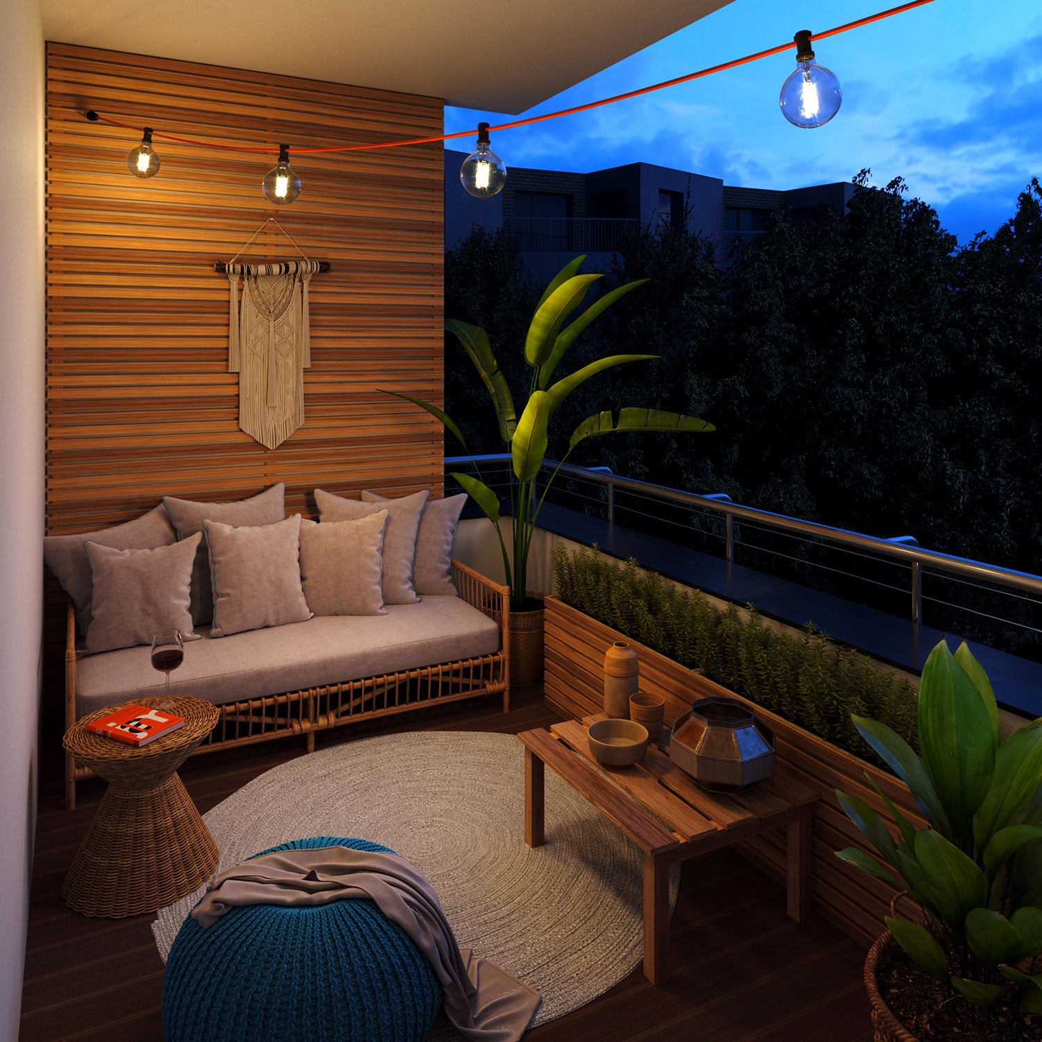 Ready-to-use 40ft String Light with 5 black Sockets, Hook and Plug - CM09