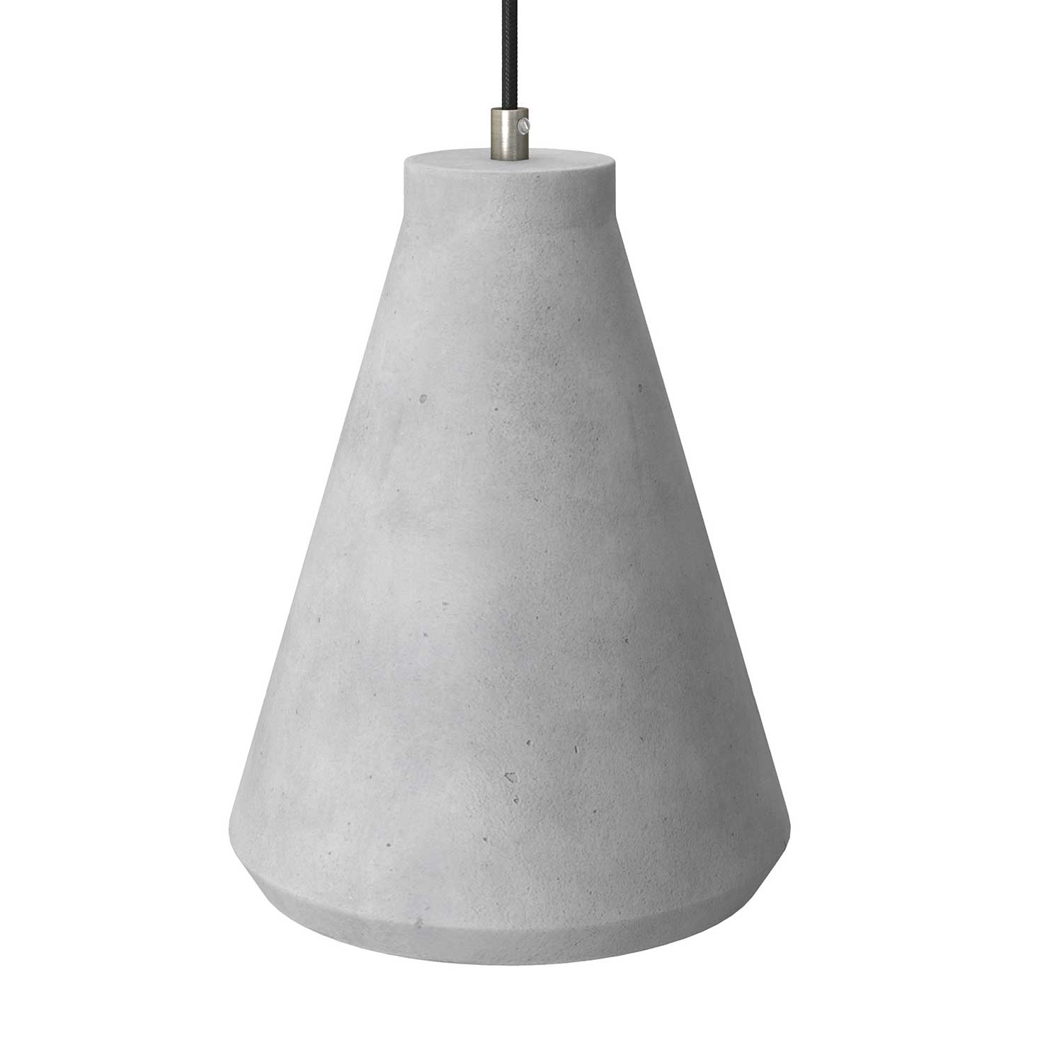 Funnel cement lampshade for suspension, with cable clamp and E26 socket - Light cement
