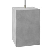 Cube cement lampshade for suspension, with cable clamp and E26 socket - Light cement