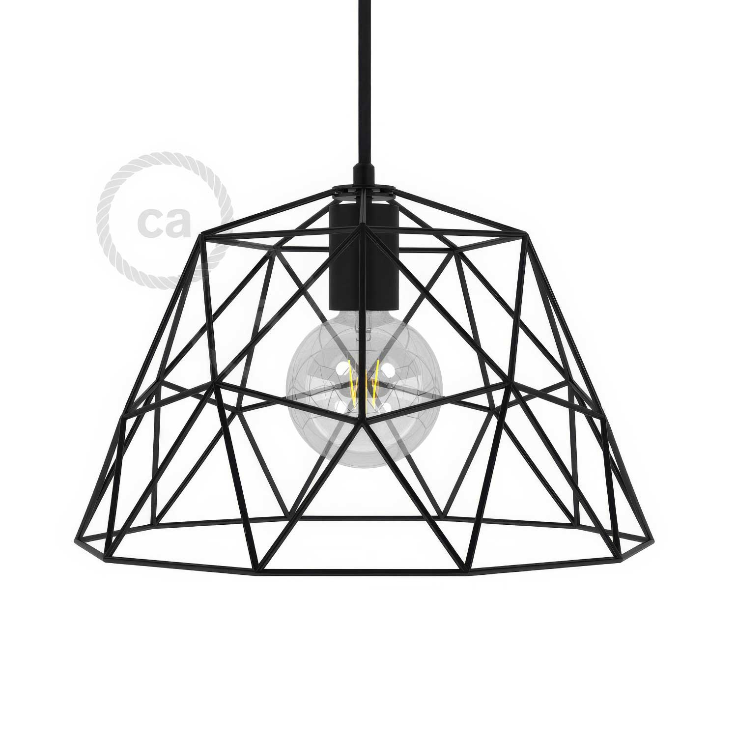 Dome XL naked cage metal Lampshade with E26 socket - Black