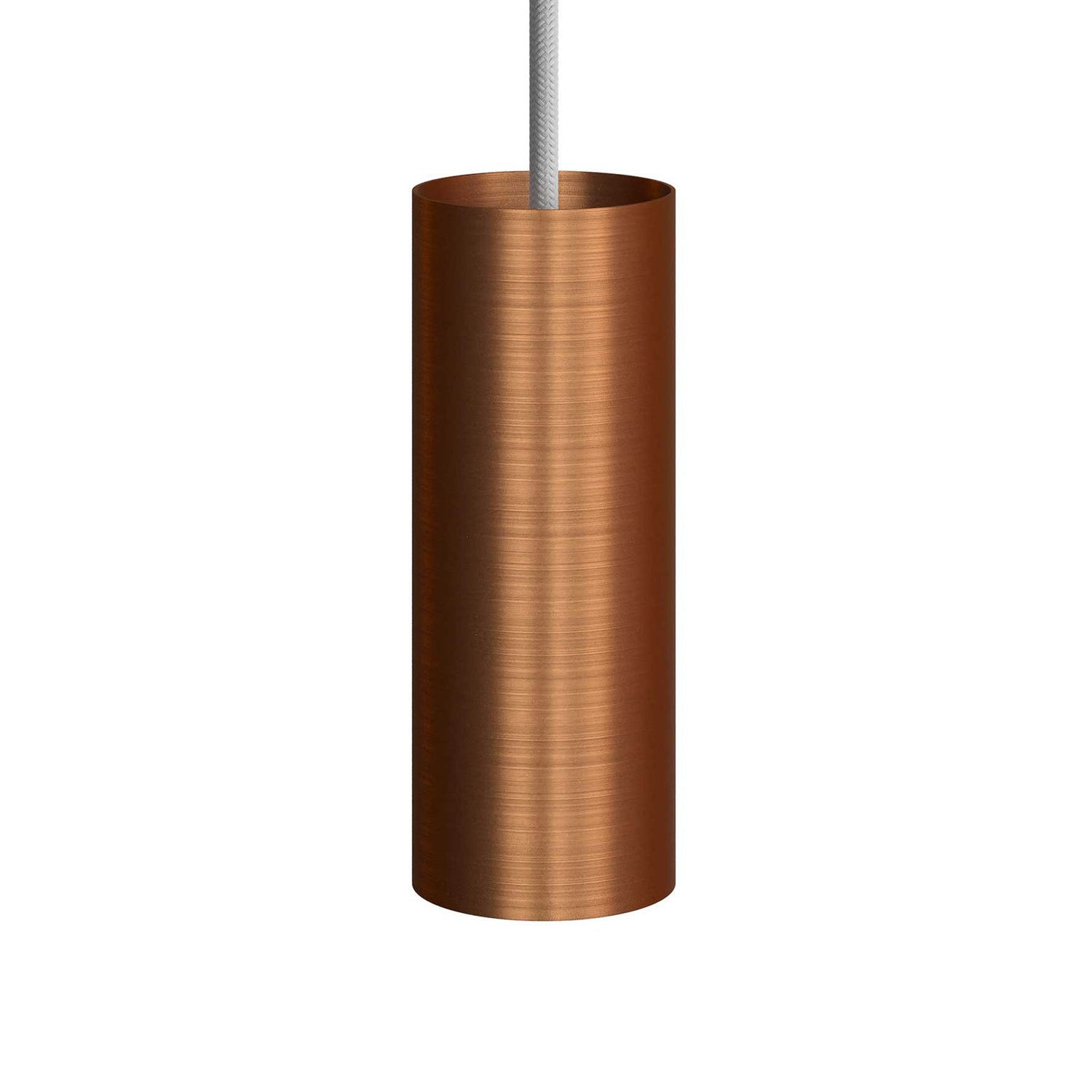 Tub-E12, spotlight pipe with E12 double ferrule socket - Brushed copper