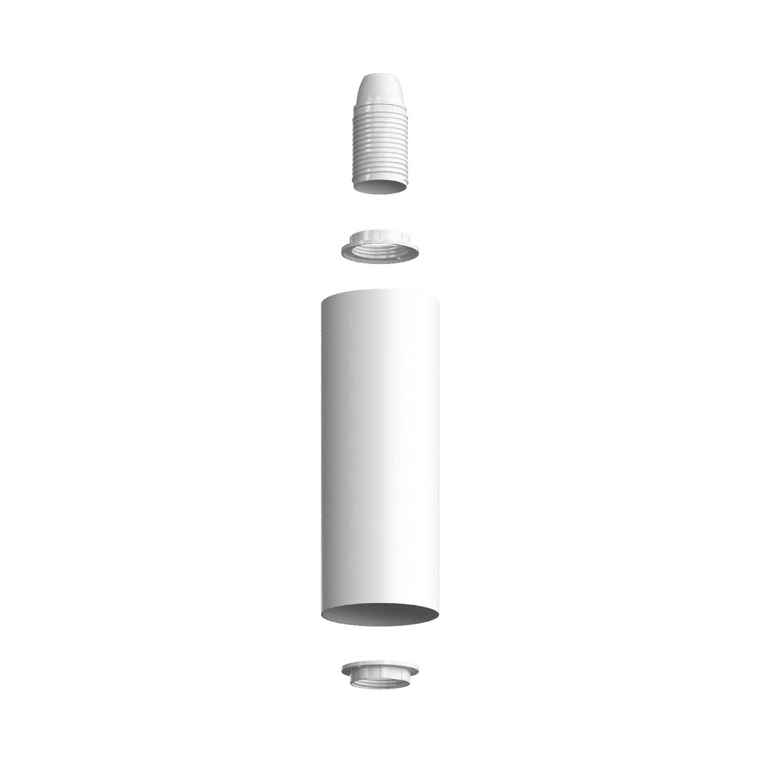 Tub-E12, spotlight pipe with E12 double ferrule socket - Matt White