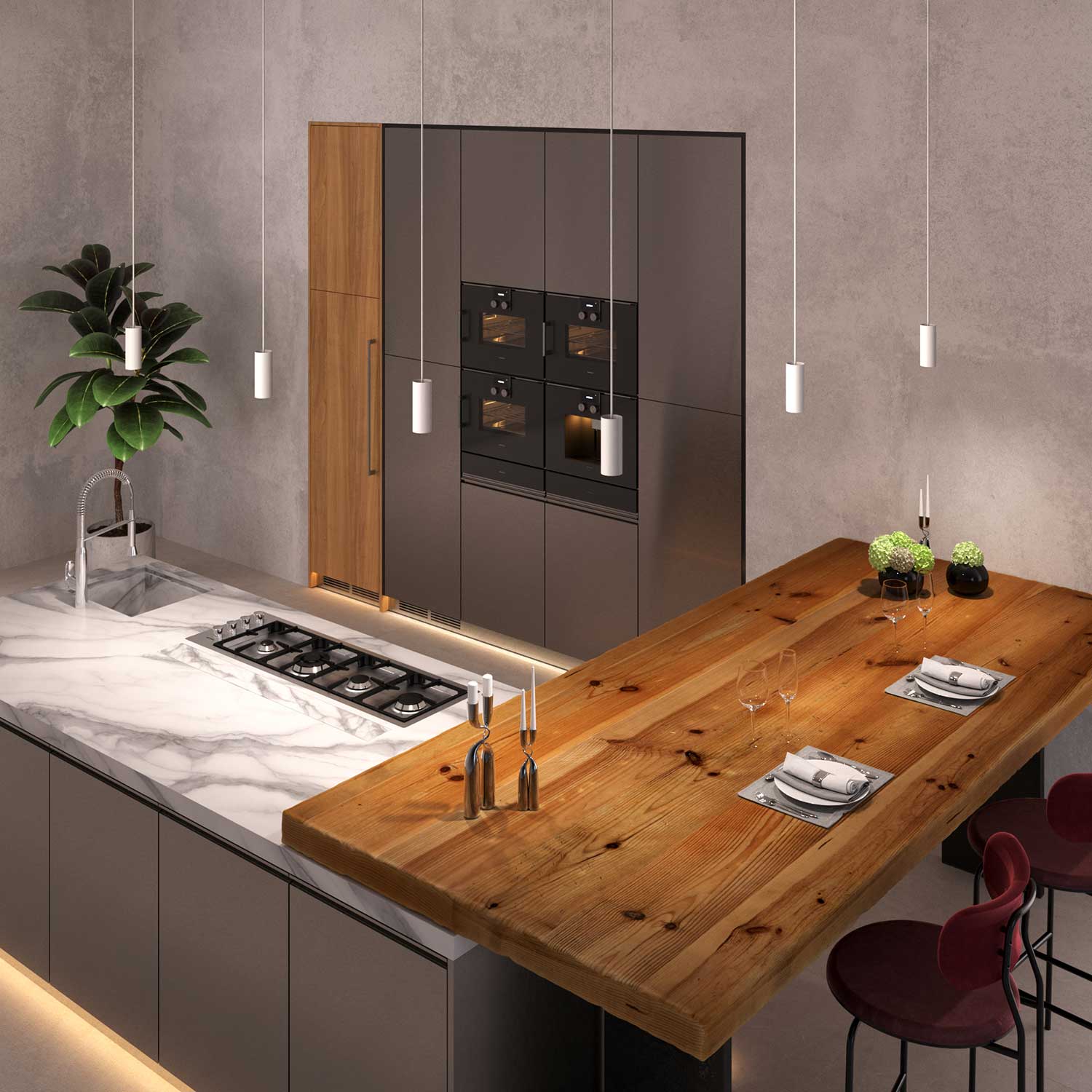 Tub-E12, spotlight pipe with E12 double ferrule socket - Matt White