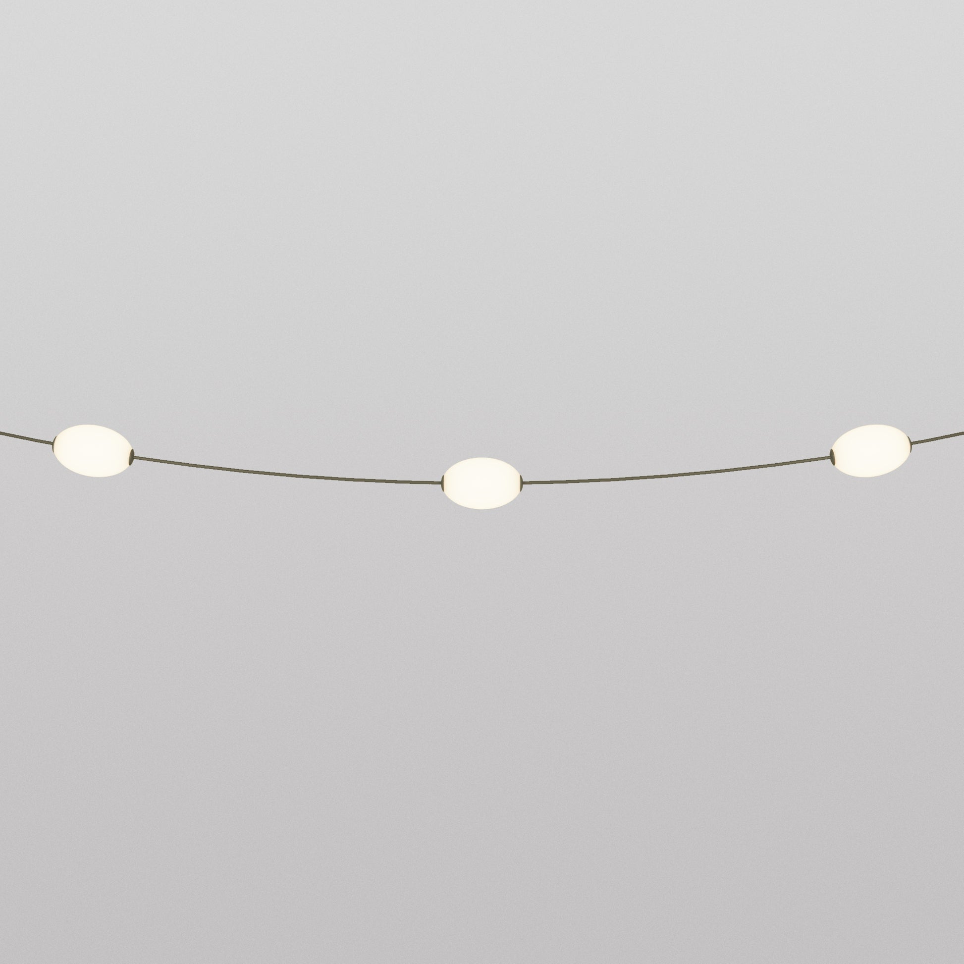 Outdoor 3-Light String Light for wet locations Olive Green, Power supply with US plug - Marina3
