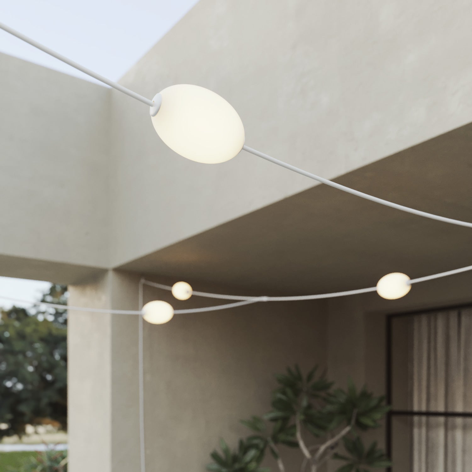 Outdoor Net String Light 7-Light  for wet locations White Sand, Power supply with US plug - Marina GRID