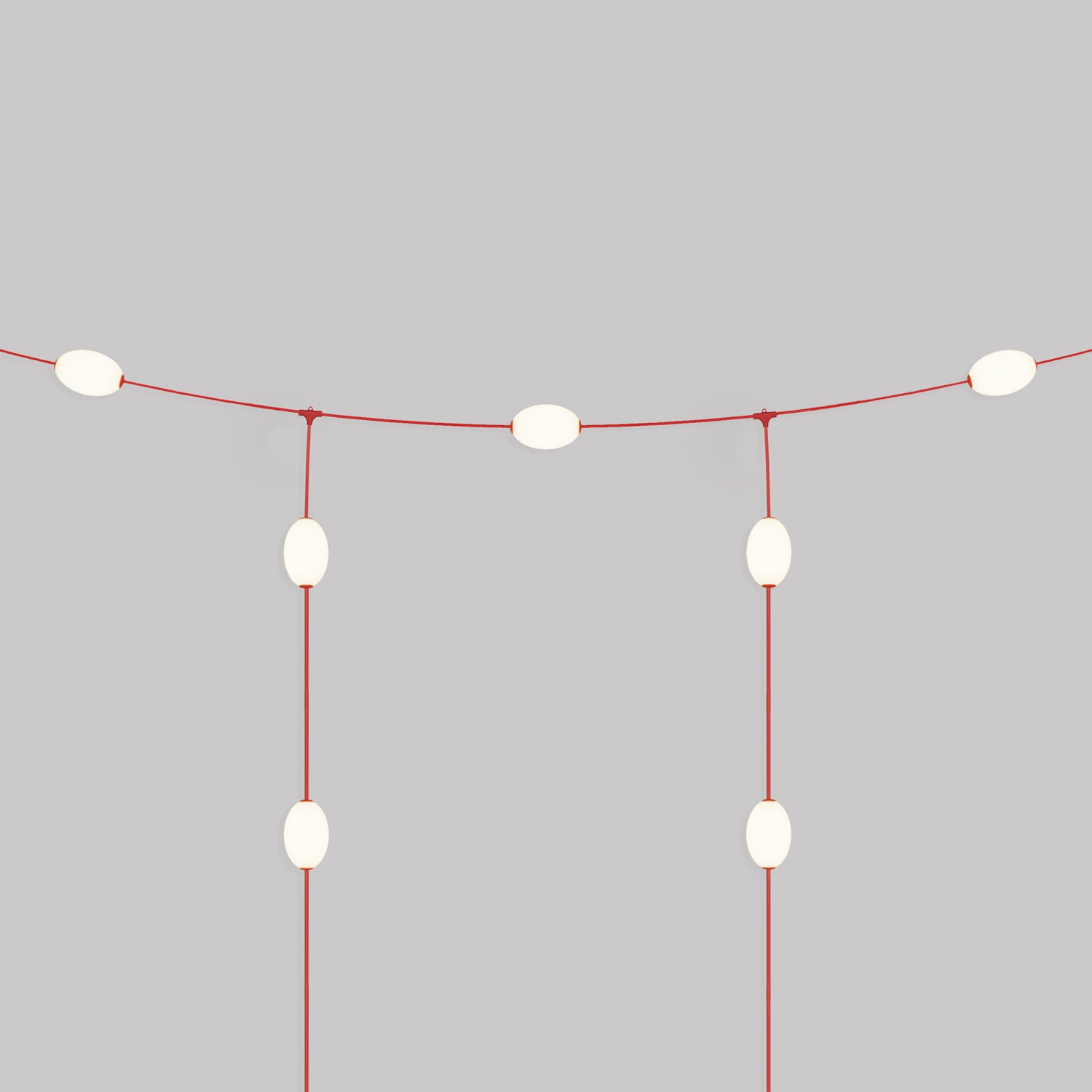 Outdoor Net String Light 7-Light for wet locations Starfish Red, Power supply with US plug - Marina GRID