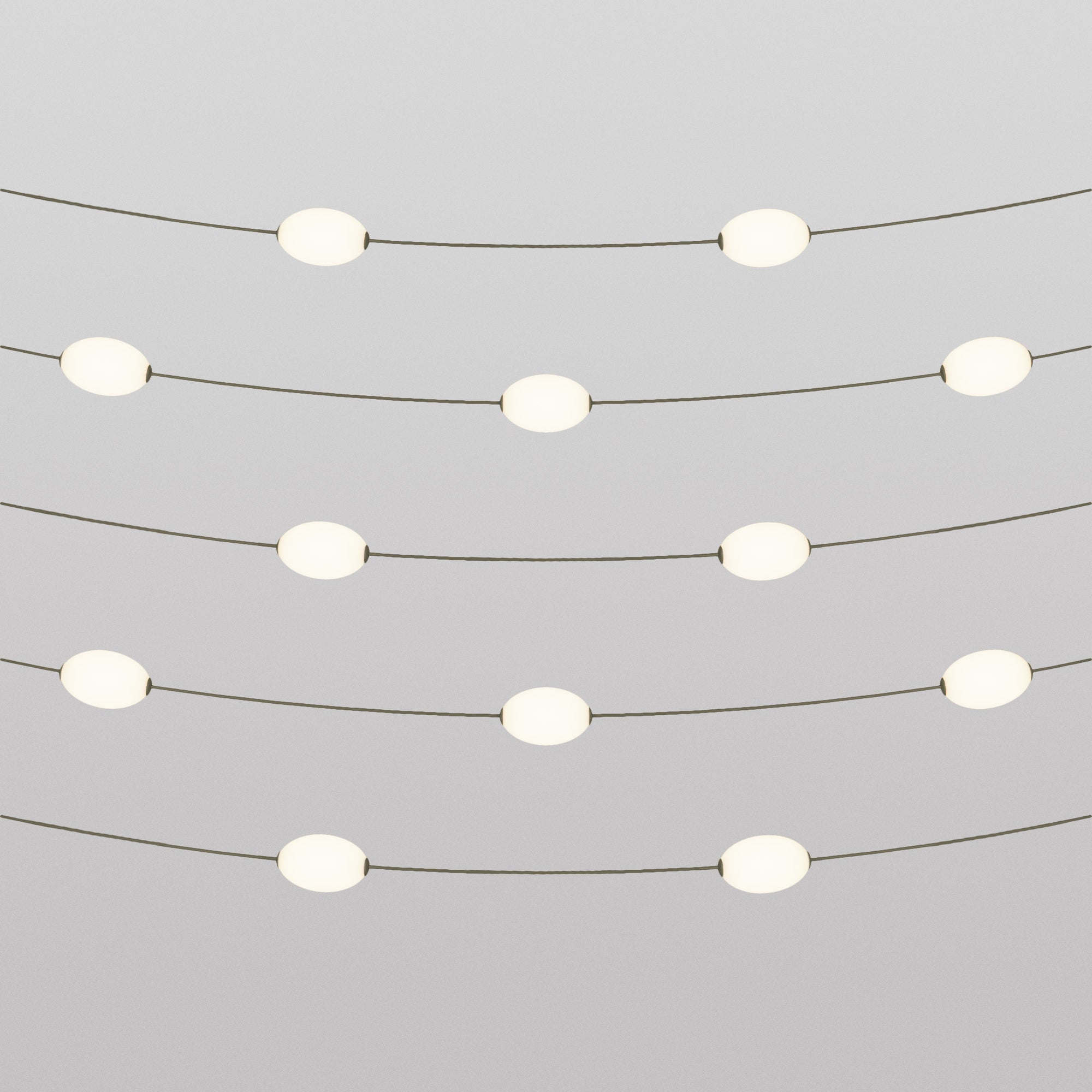 Outdoor 12-Light String Light for wet locations Olive Green, Power supply with US plug - Marina12